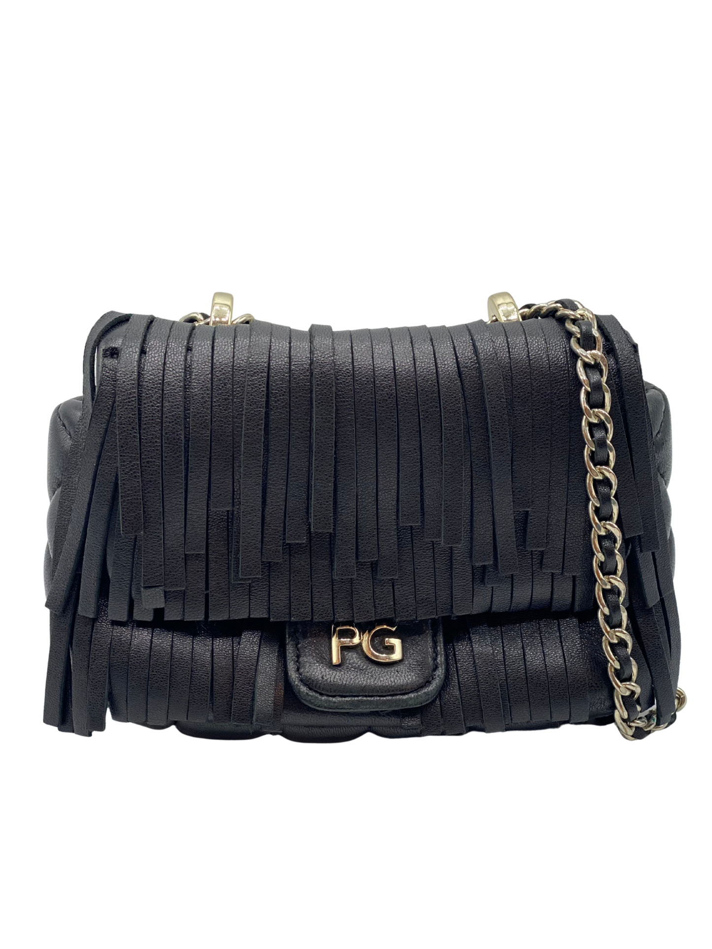 Mini Bolso Negro con Flecos Purificación García