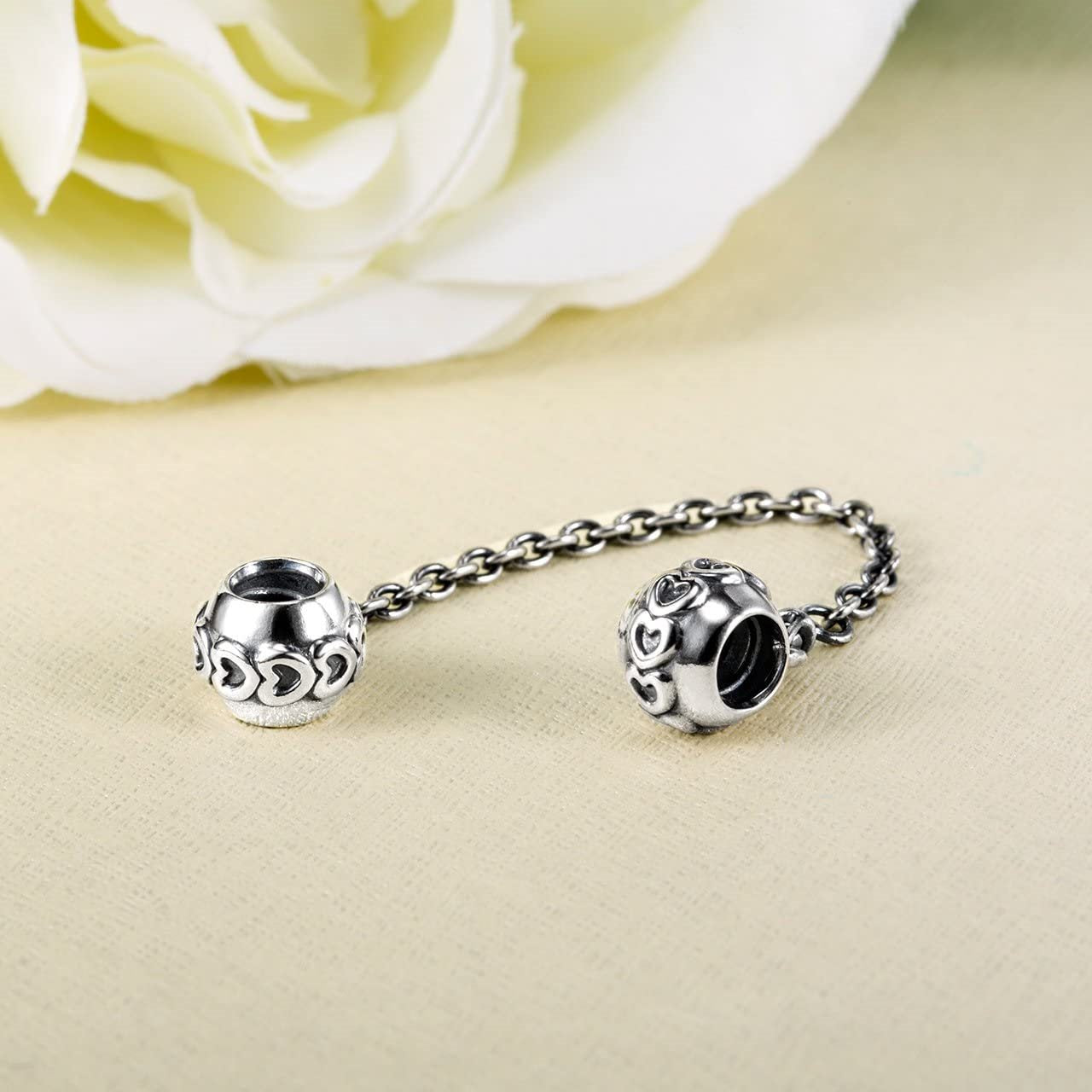 Charm Pandora Safety Pin Hearts
