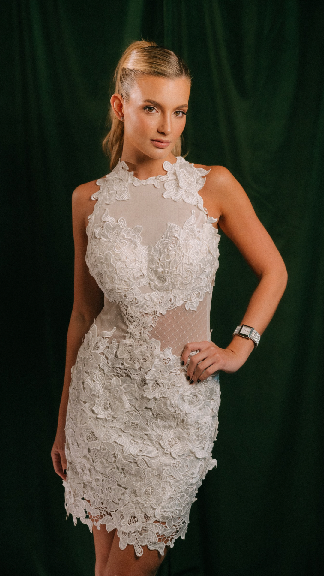 Vestido Corto Blanco María Sonia (M)