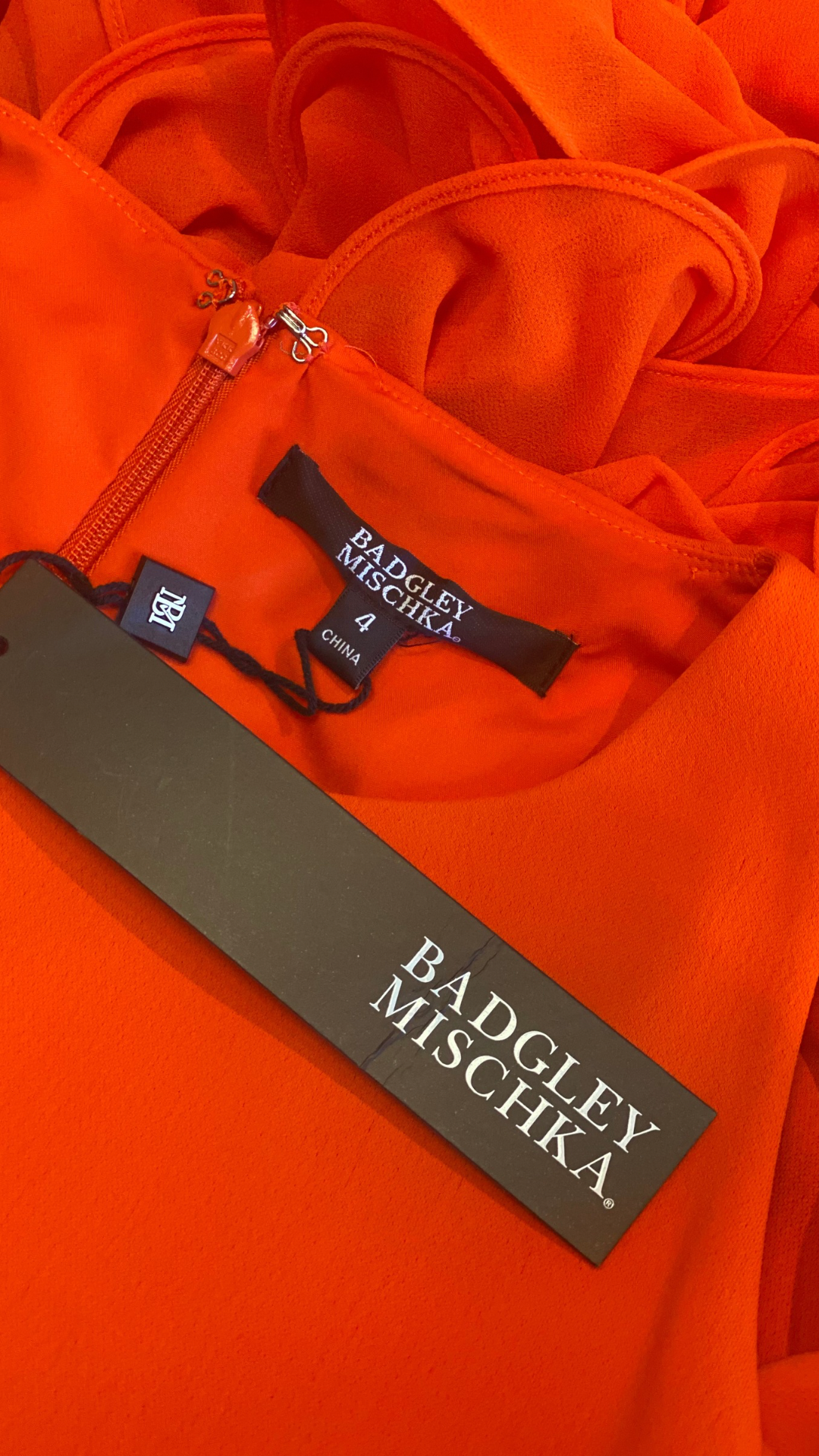 Vestido Naranja Badgley Mischka (Talle 4)