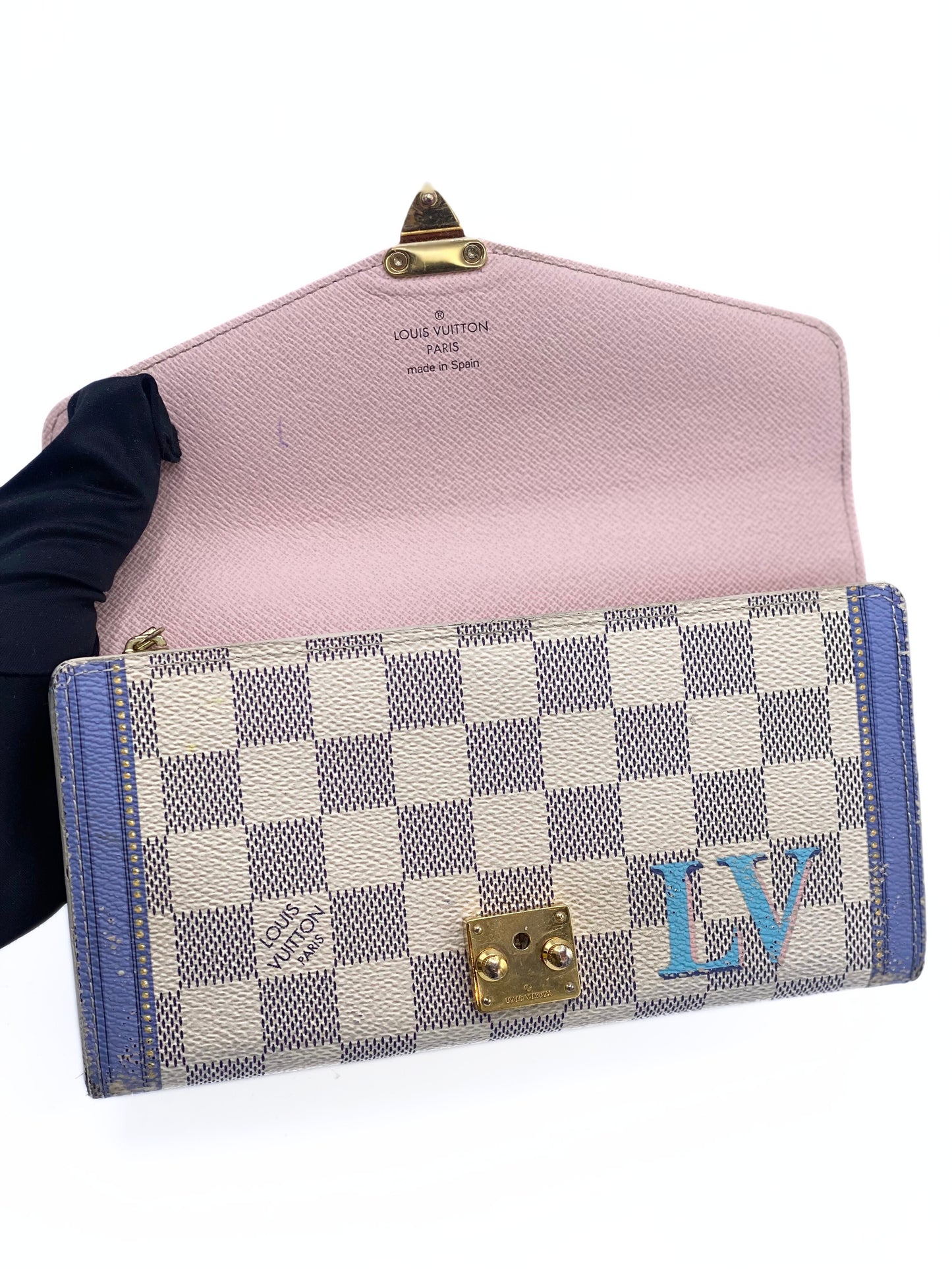Billetera Louis Vuitton Sarah Damier Azur