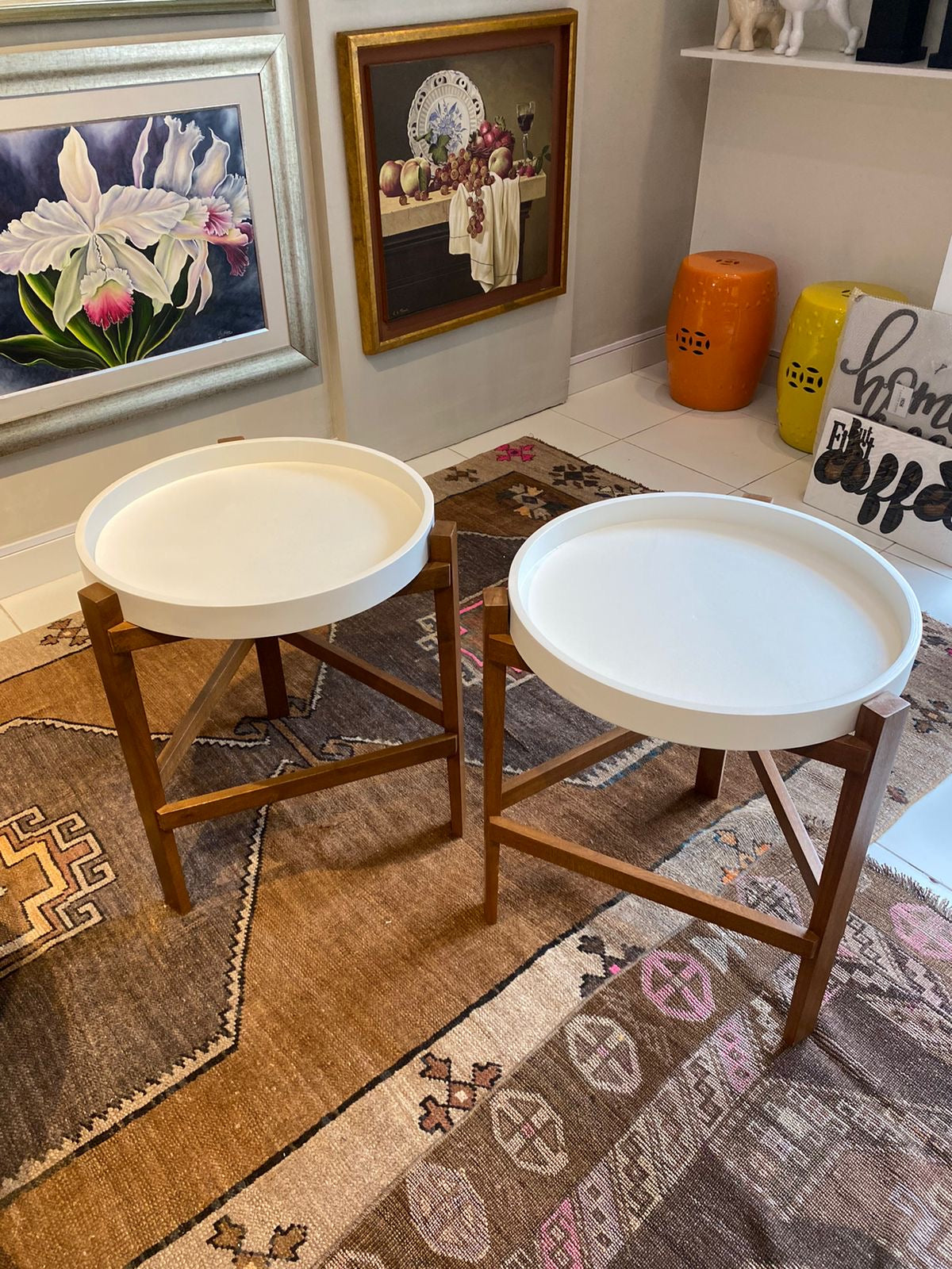 Set de 2 mesas laterales o de apoyo 50 cm.