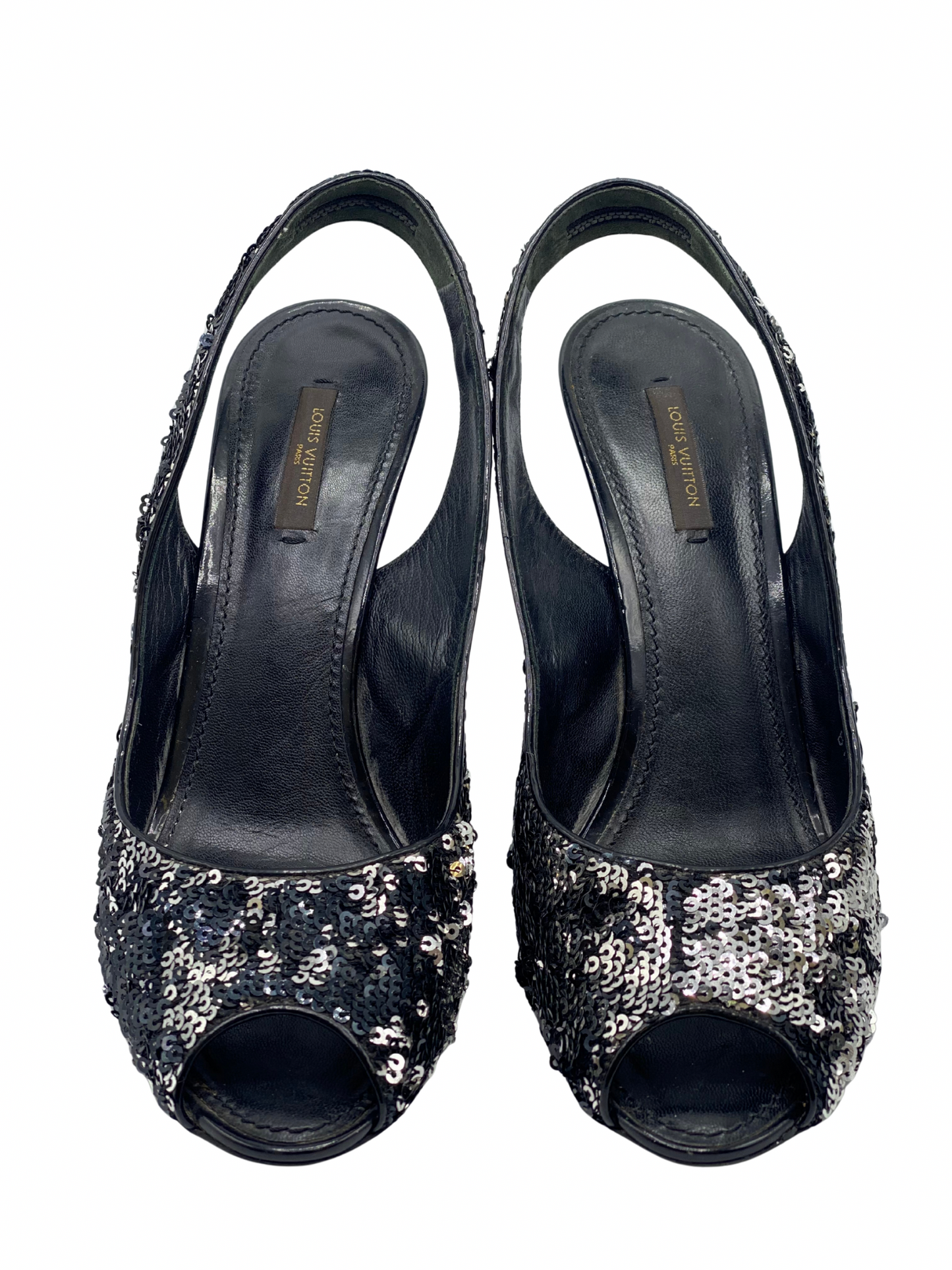 Pumps Peep-Toe Louis Vuitton con Lentejuelas (39)
