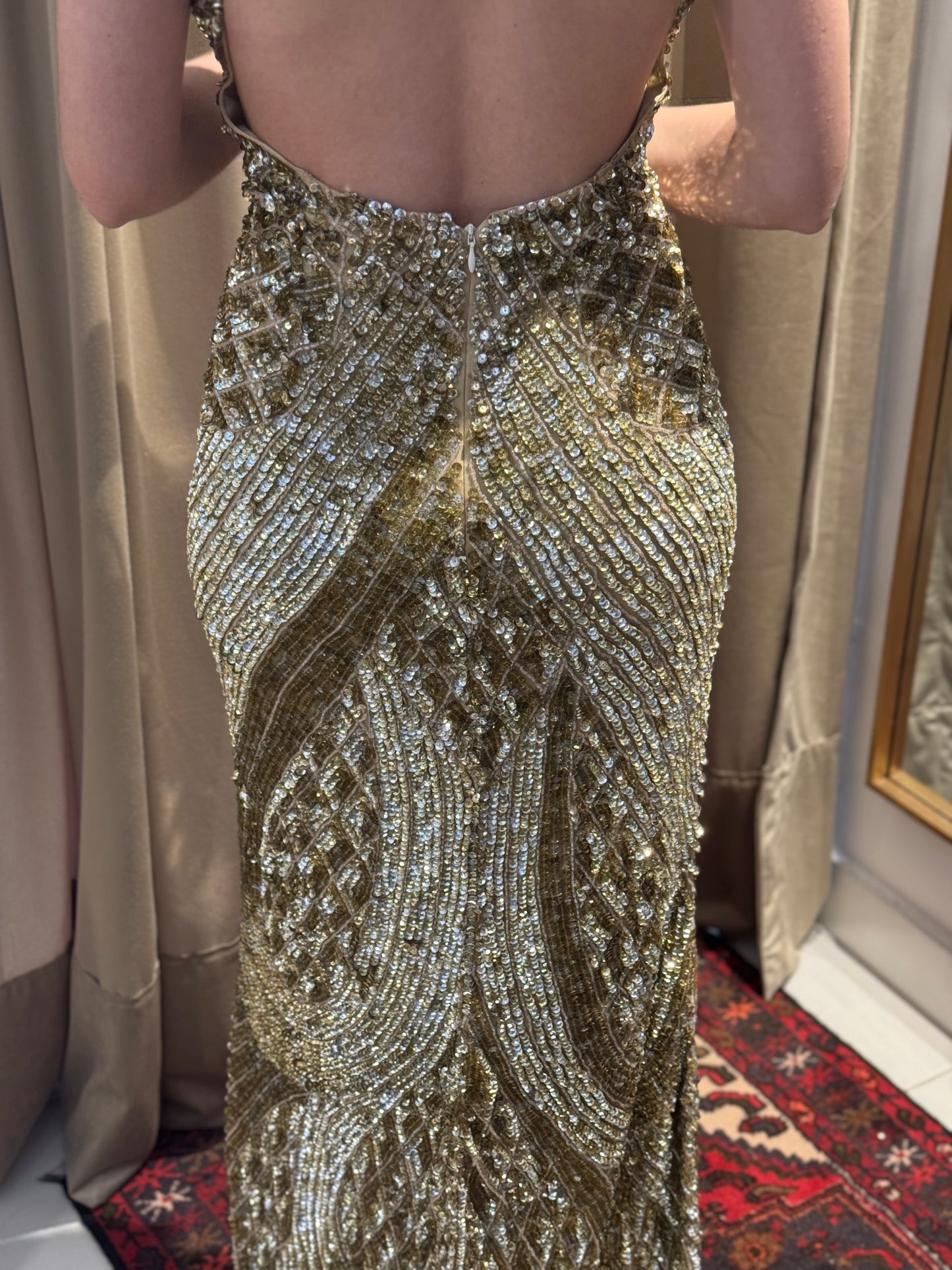 Vestido con Lentejuelas Primavera Nuevo (Talle M)