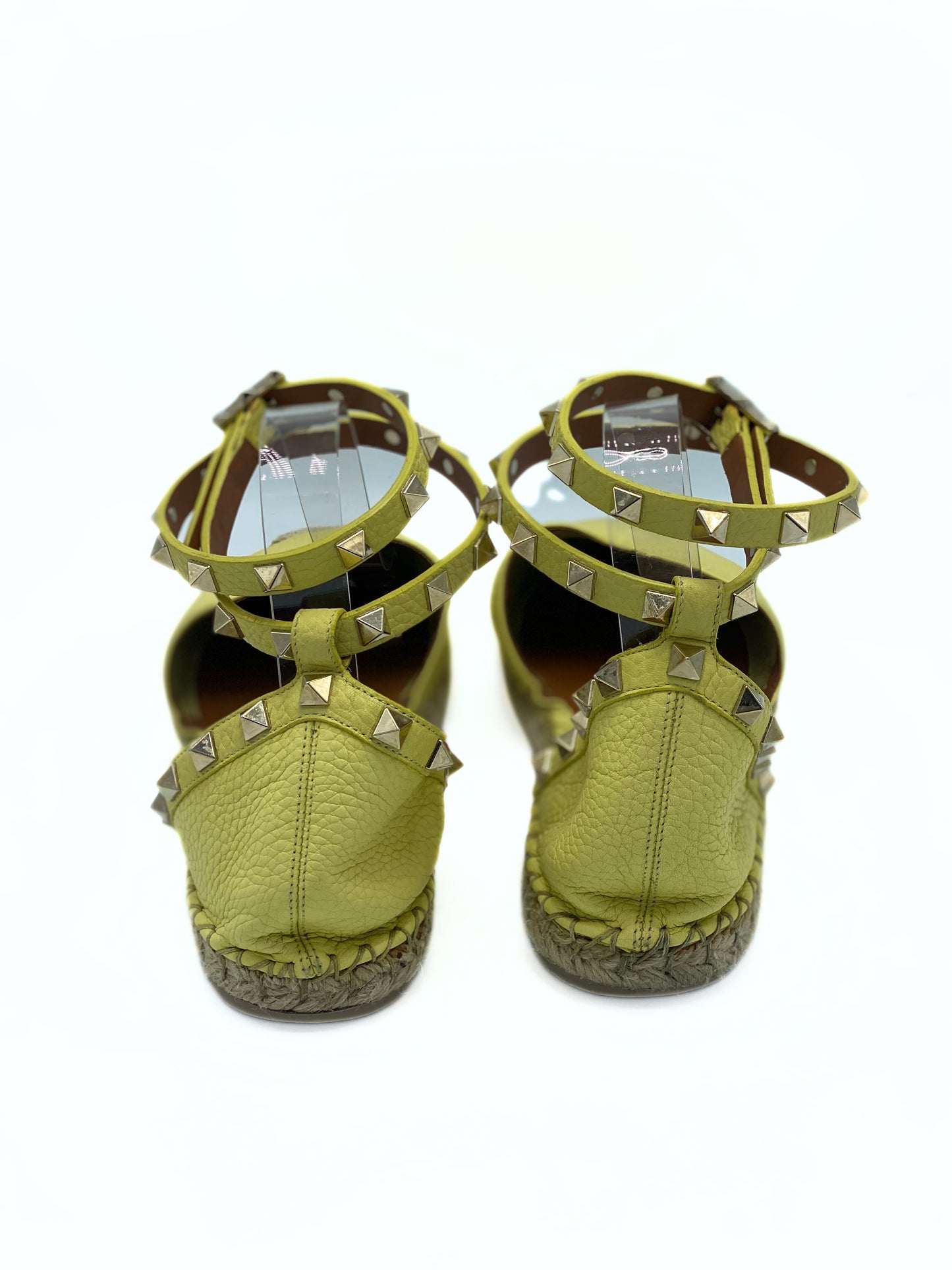 Sandalia Valentino Rockstud Espadrille Flats (39)