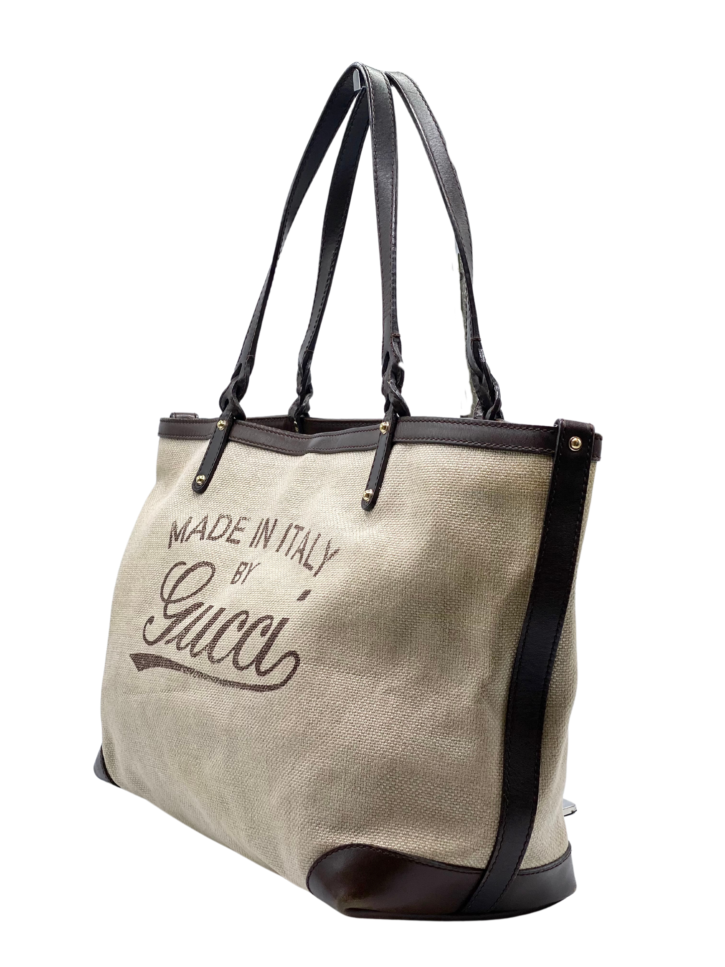 Cartera Gucci Craft Logo Tote Beige