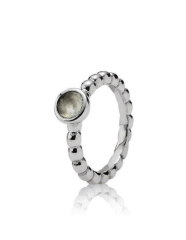 Anillo Pandora de Plata con Piedra Marrón