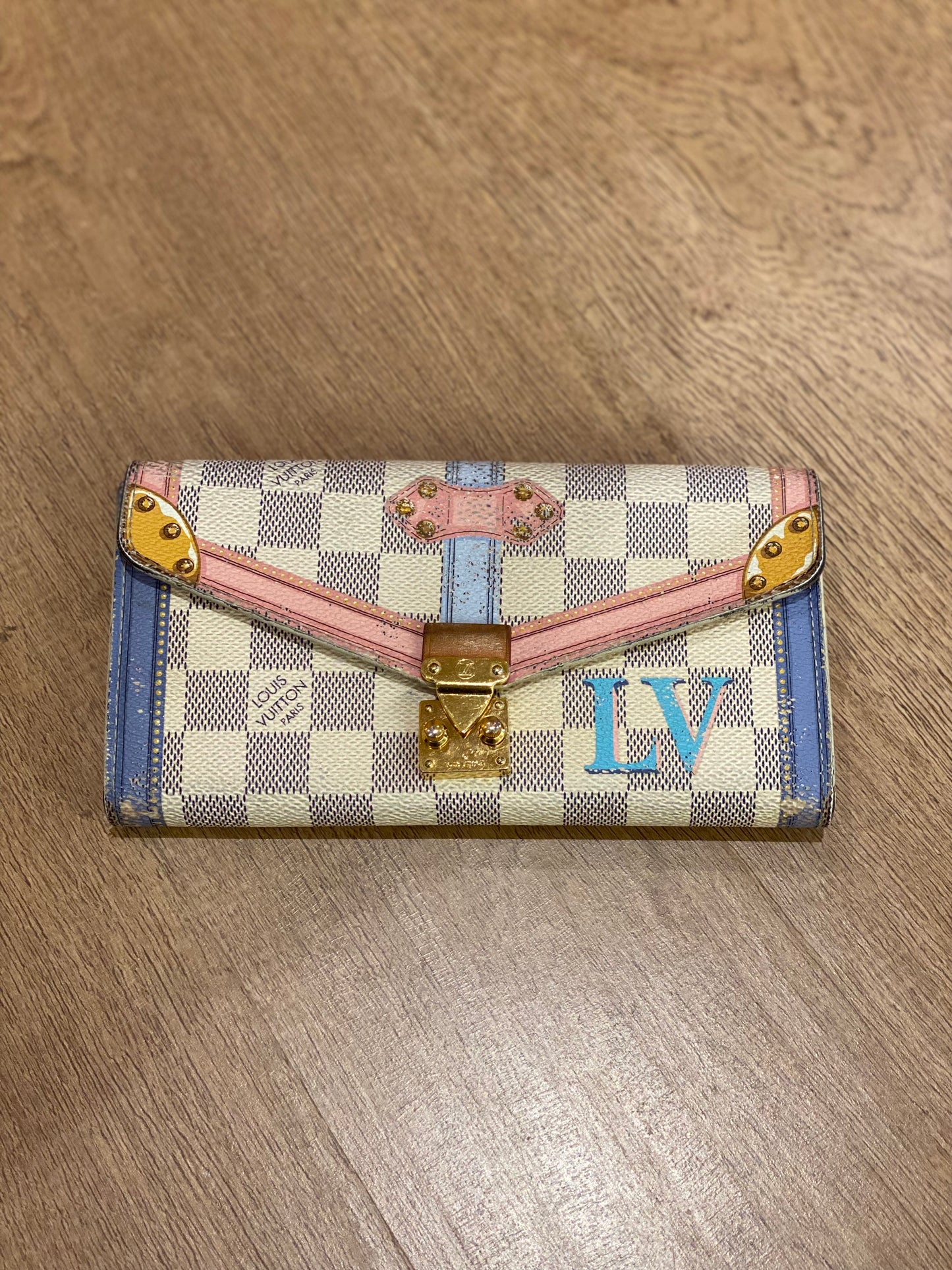 Billetera Louis Vuitton Sarah Damier Azur