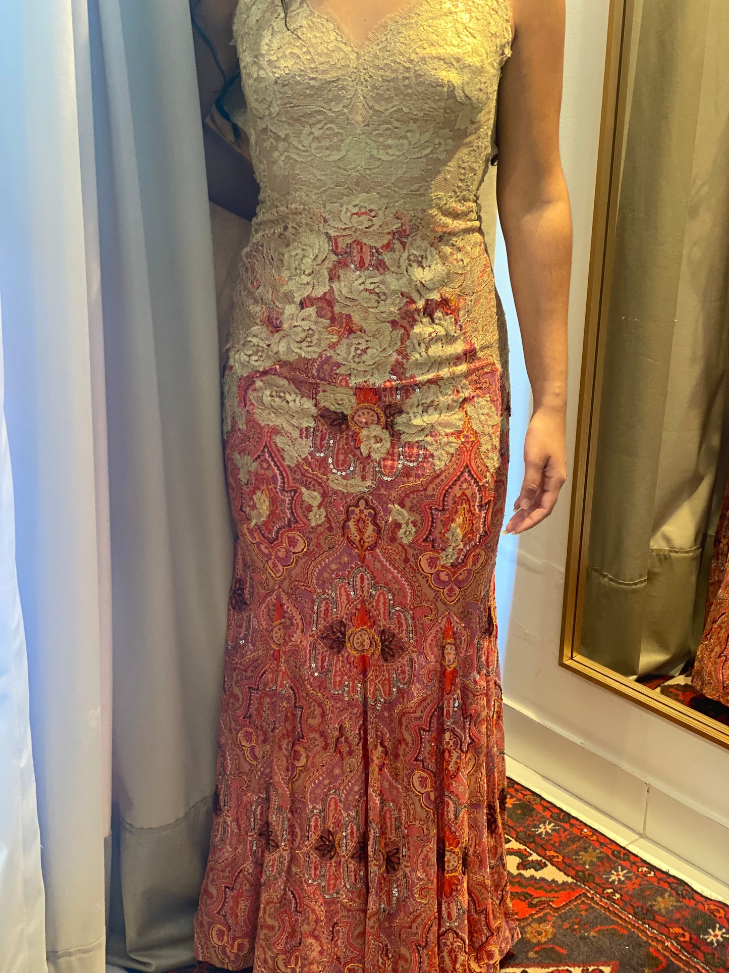 Vestido Victoria Maluff Combinado (Talle XS)