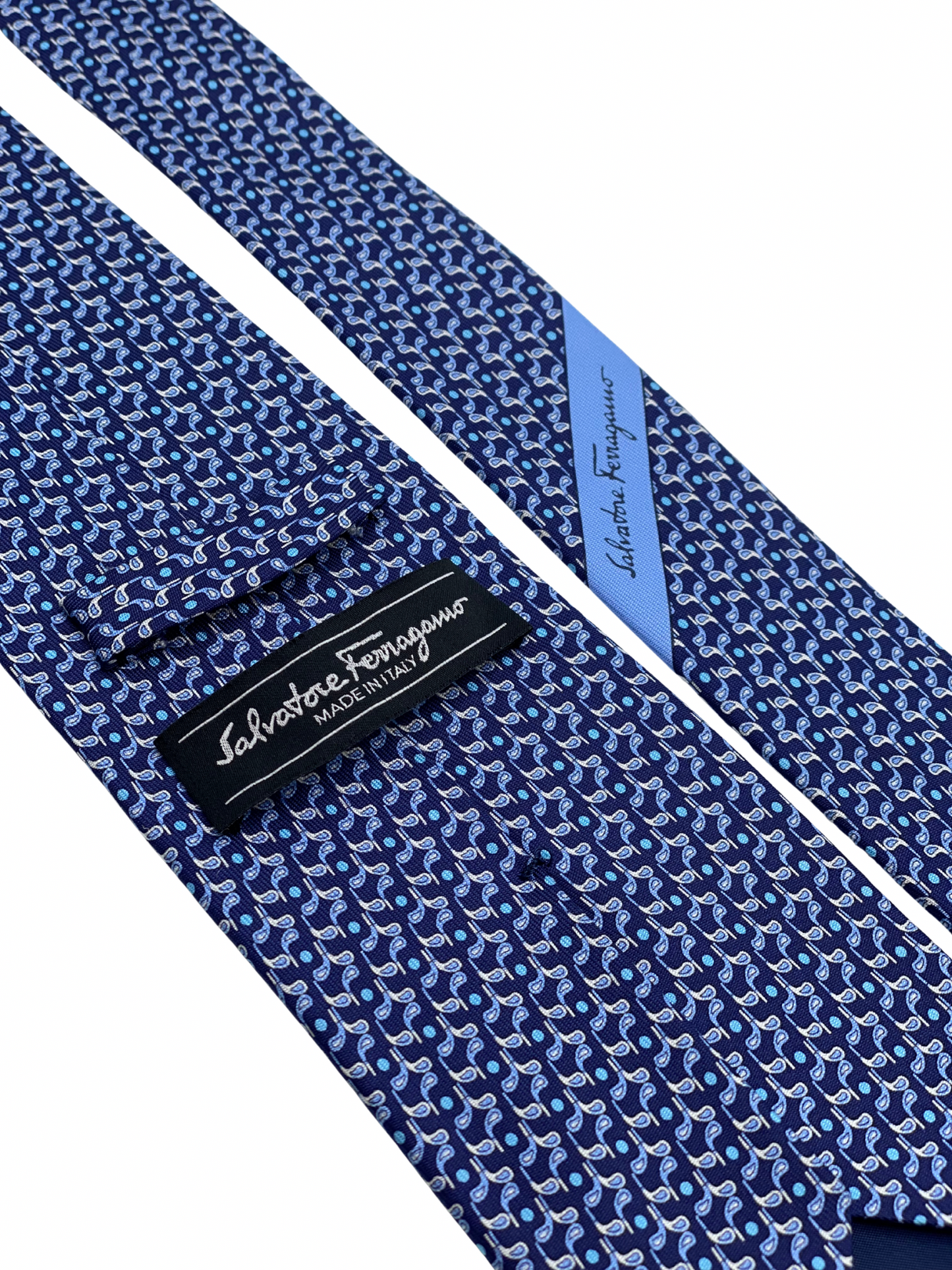 Corbata de Seda Azul Salvatore Ferragamo
