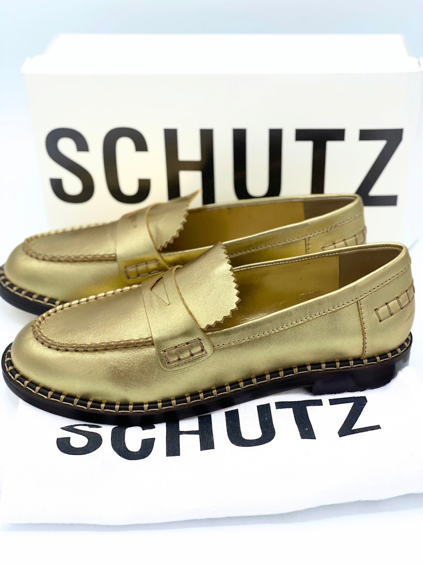 Mocasin Schutz Christie Metallic Leather (US 8.5)