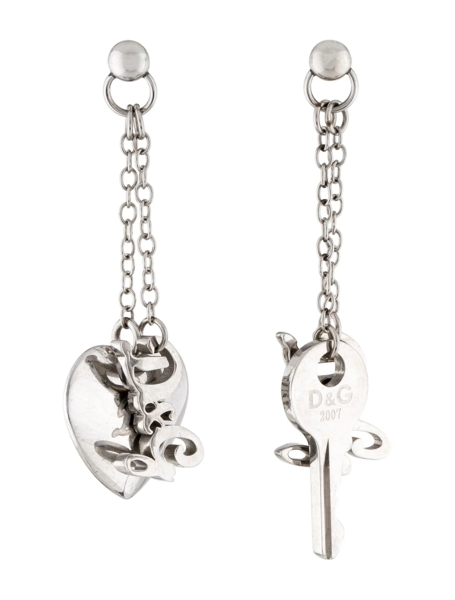Aros Dolce & Gabbana Key and Heart Silver