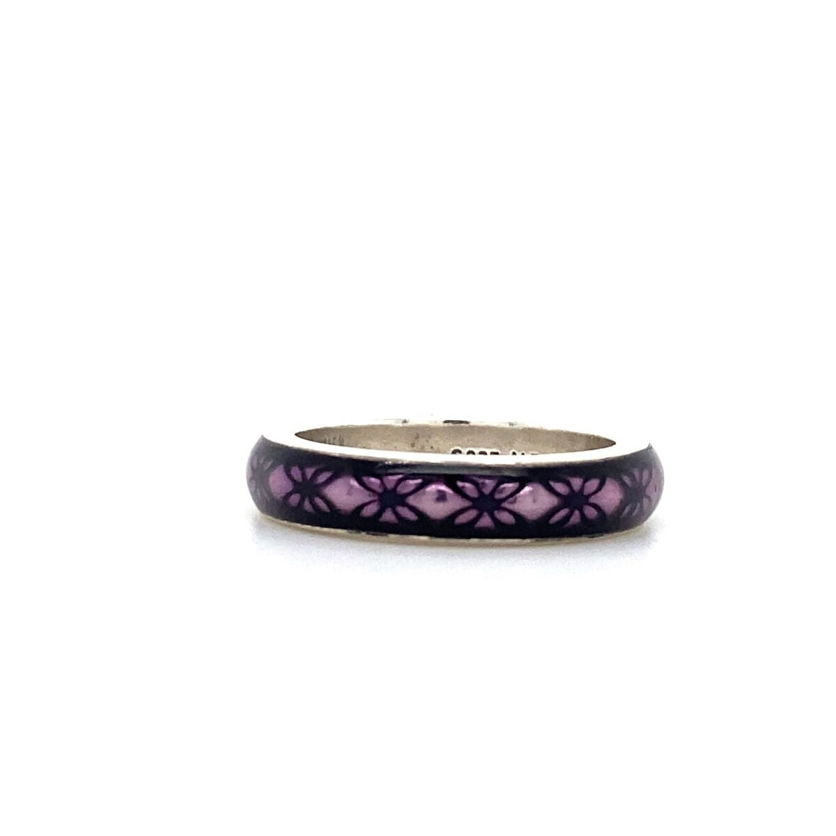 Anillo Pandora Esmaltado Floral Purpura