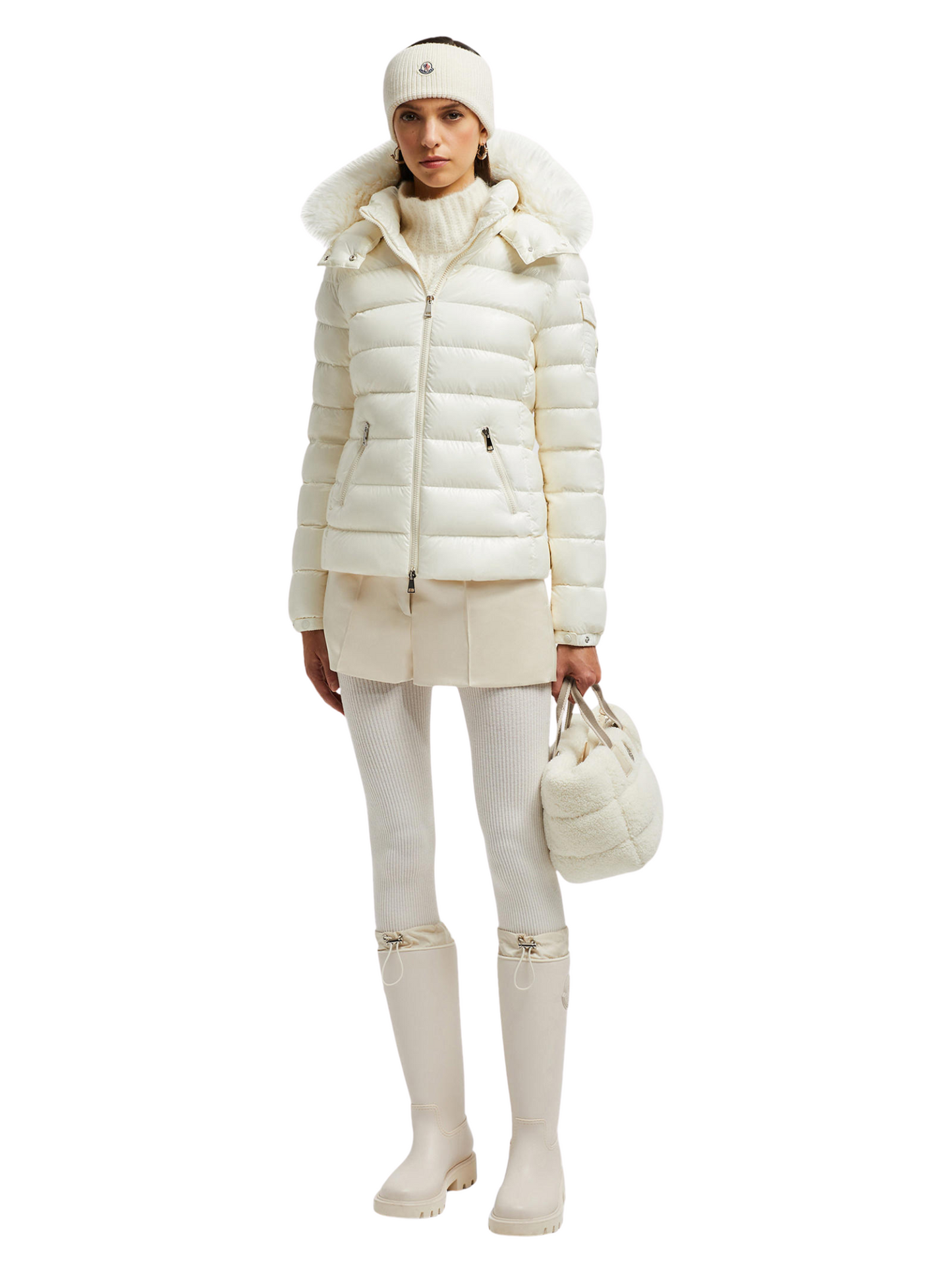 Campera Acolchada Blanca Moncler (Talle S)