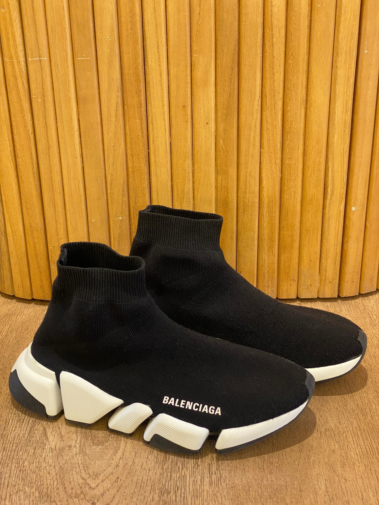 Zapatos Balenciaga Black Knit Speed Trainers (37)