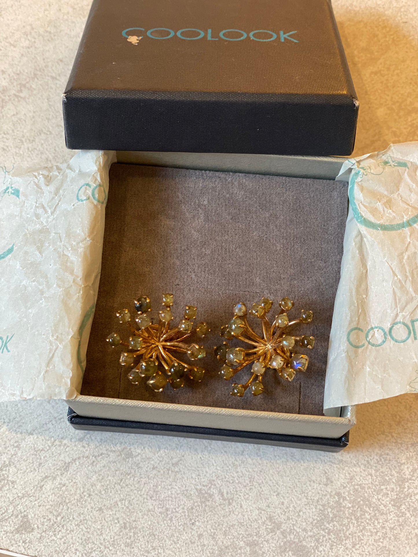 Aros Coolook con Piedra Labradorita