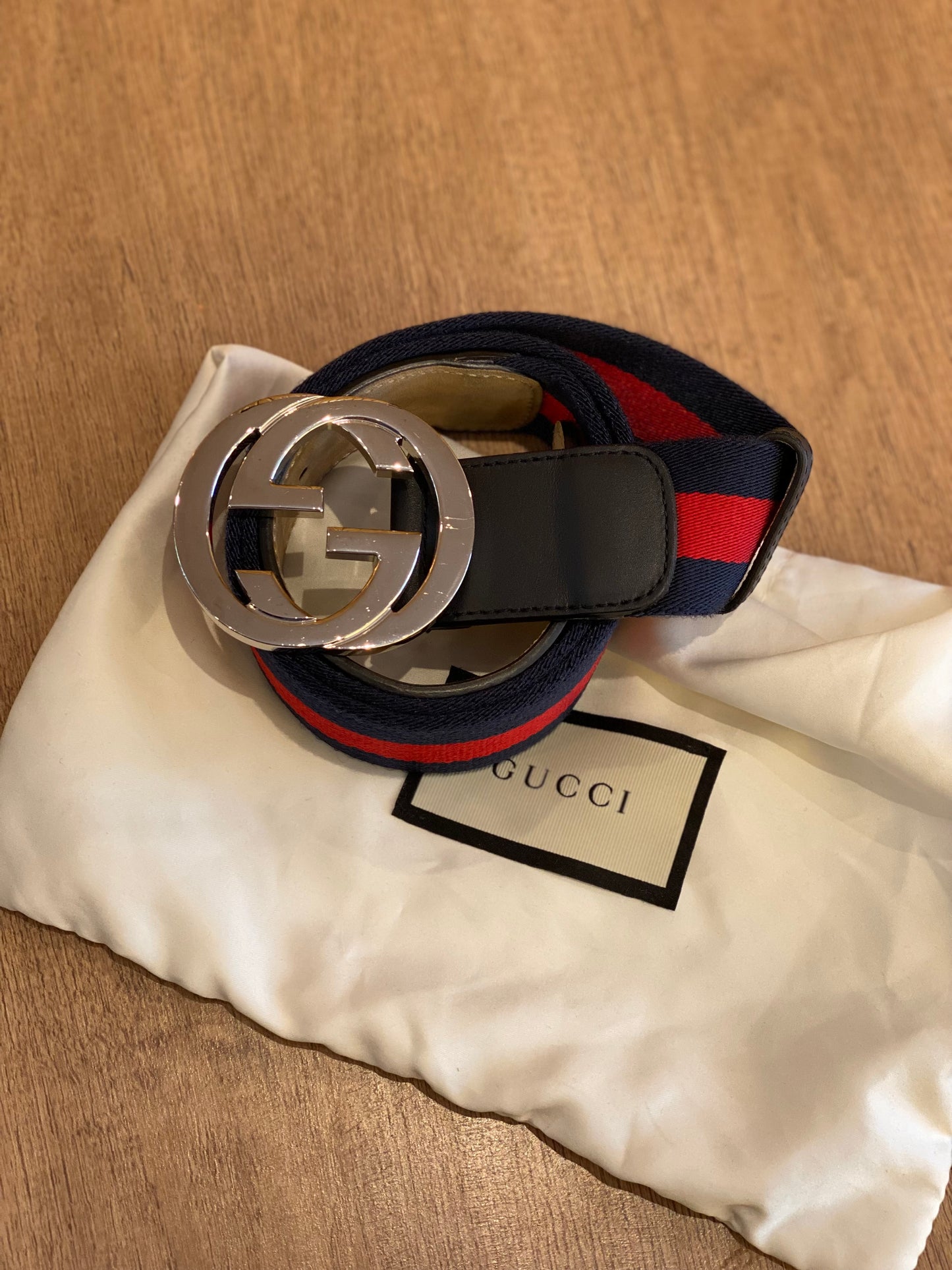 Cinto Gucci Web Interlocking Masculino (100 cm)