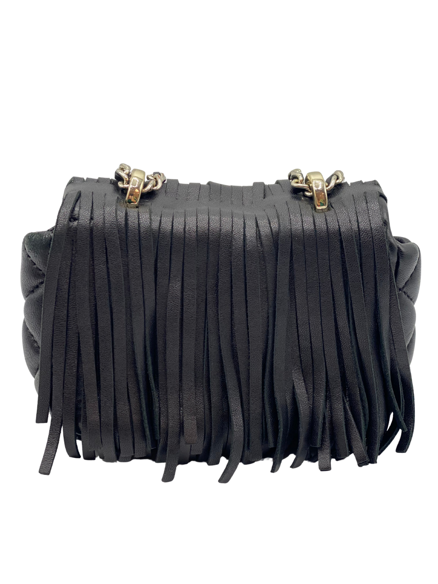 Mini Bolso Negro con Flecos Purificación García