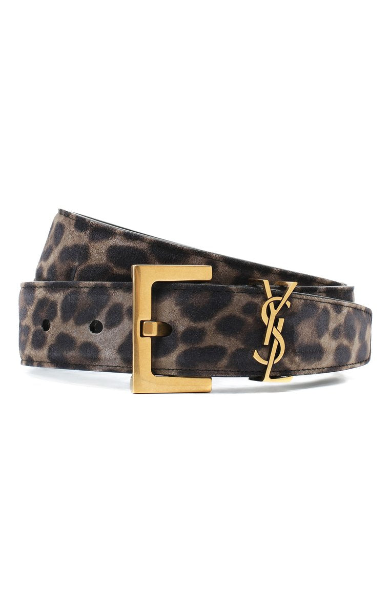 Cinto Saint Laurent Monogram Leopard