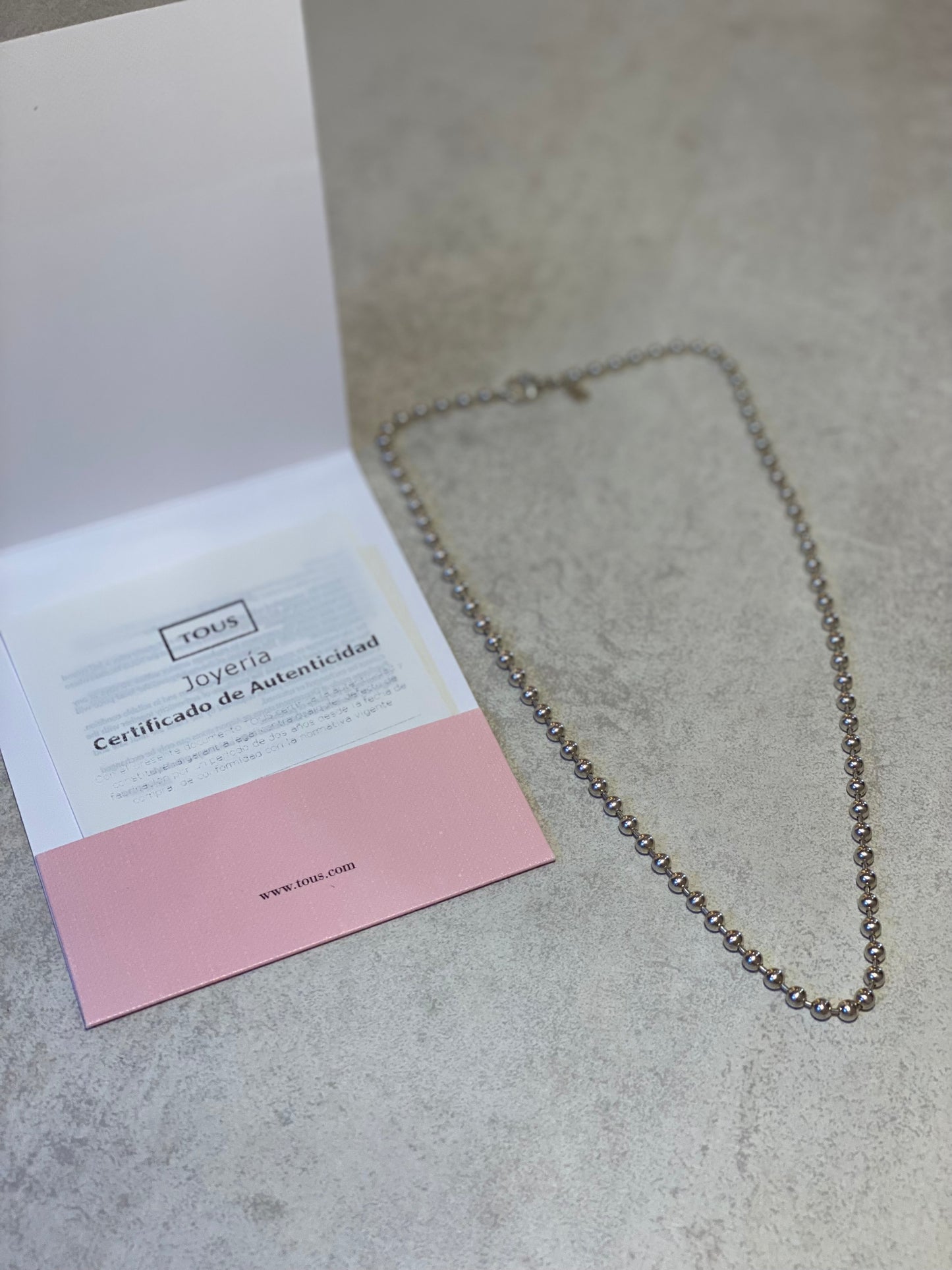 Cadena de Plata Tous con Bolitas 45 cm