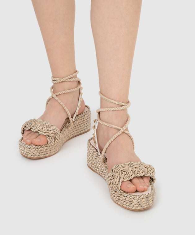 Sandalia Valentino Garavani Rokstud & Lurex (39)