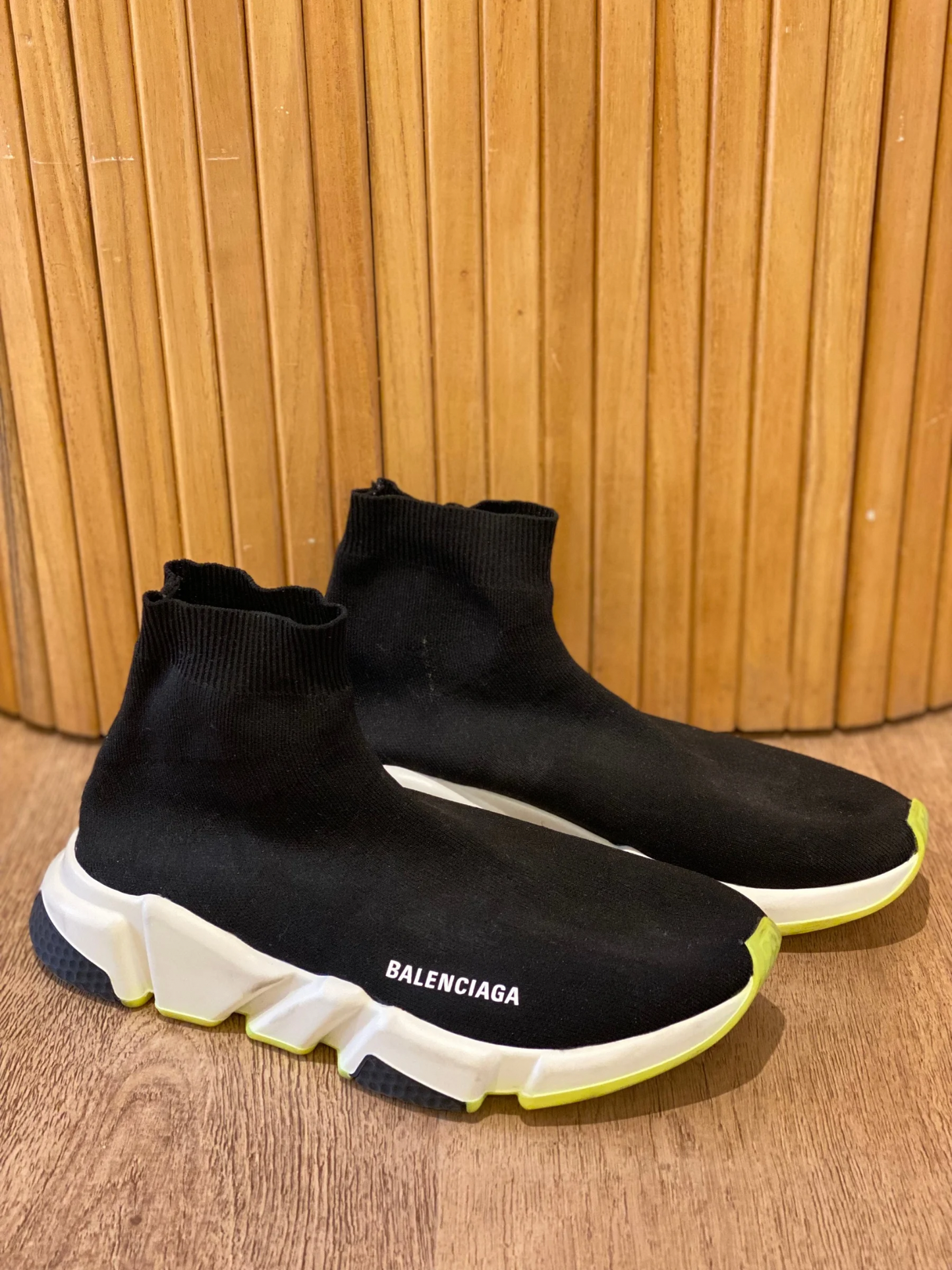 Zapatos Balenciaga Speed Trainer Negro y Amarillo (7 MASC)