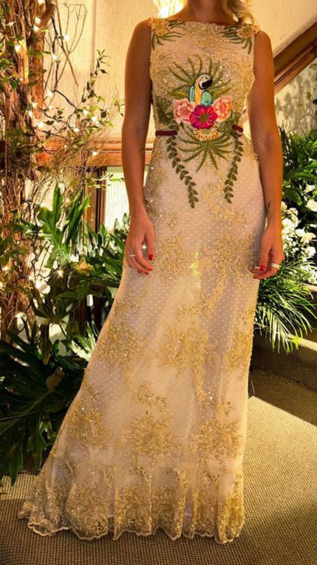 Vestido Bordado con Apliques Javier Saiach (Talle P) – The New Black