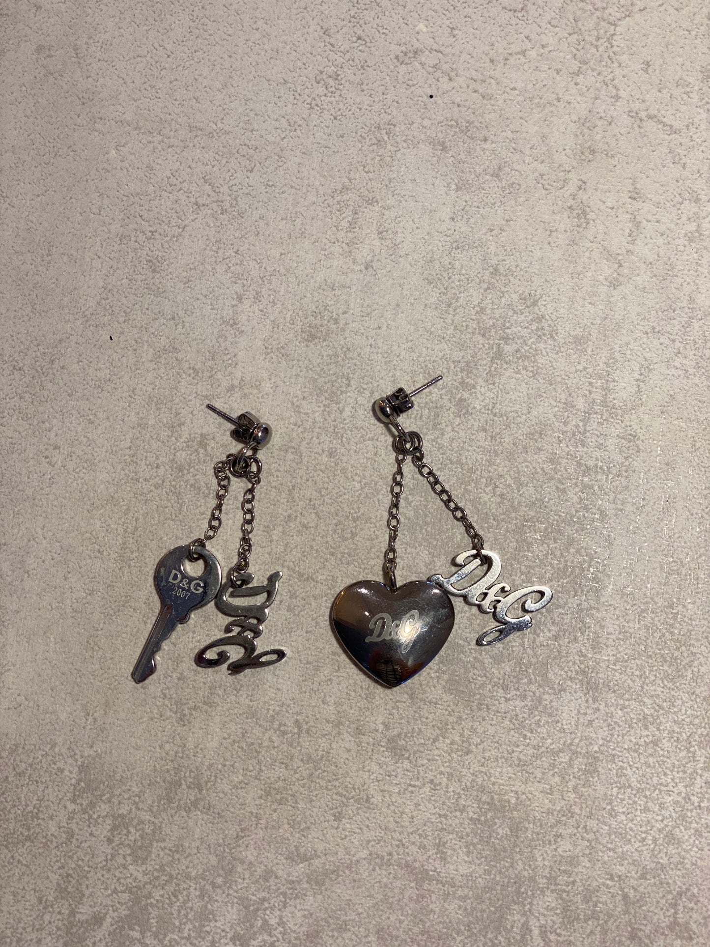 Aros Dolce & Gabbana Key and Heart Silver