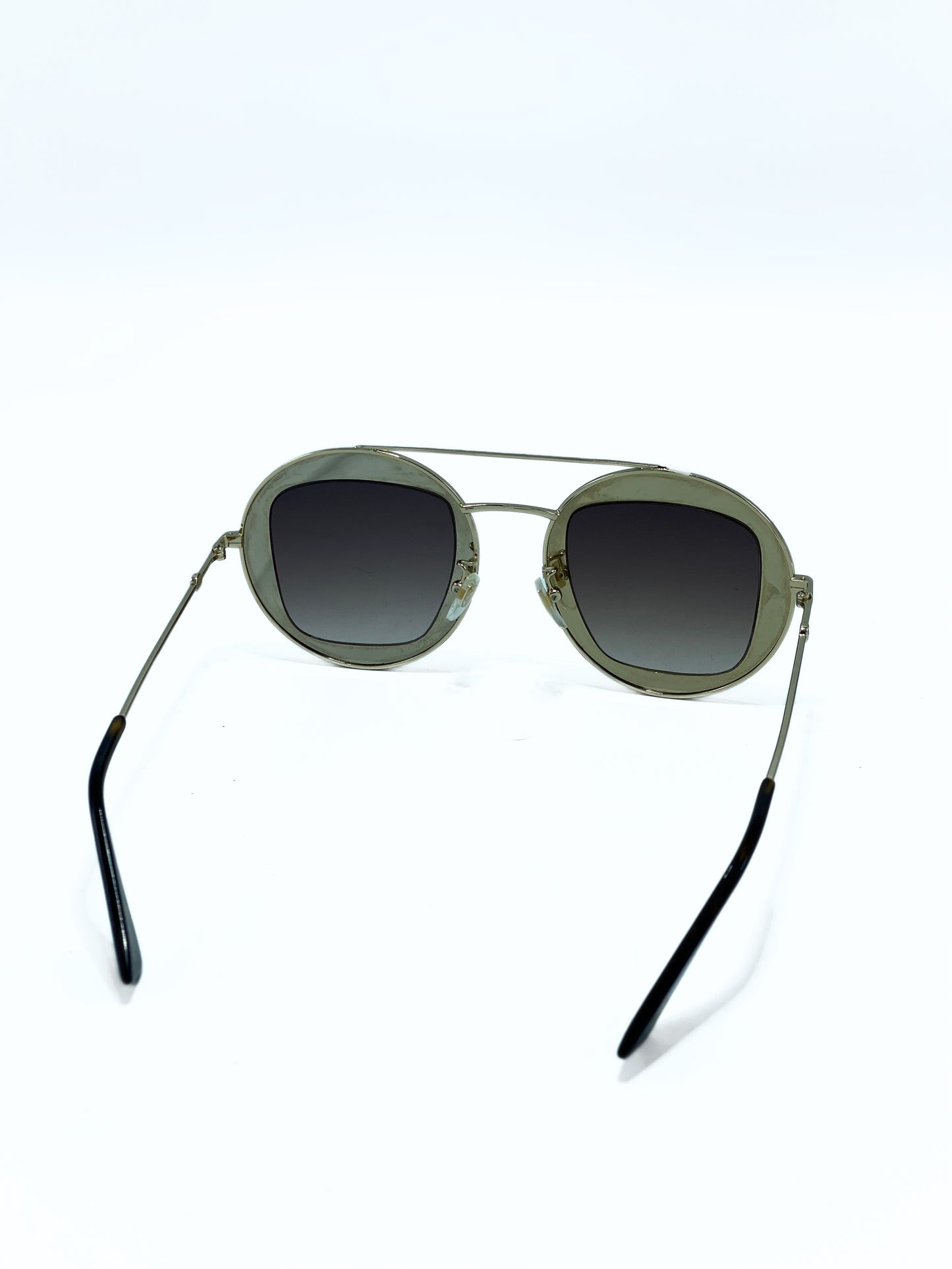 Lente de Sol Gucci Round Frame Gold
