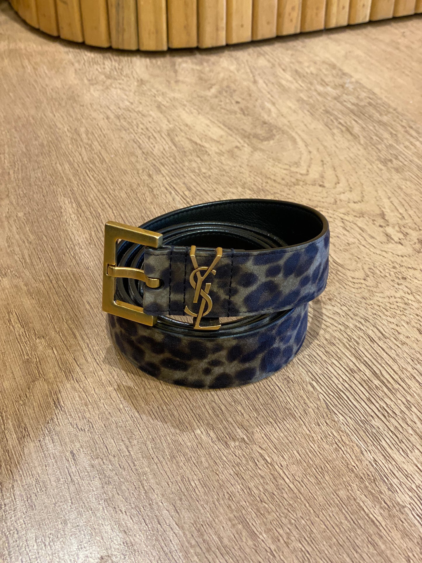 Cinto Saint Laurent Monogram Leopard