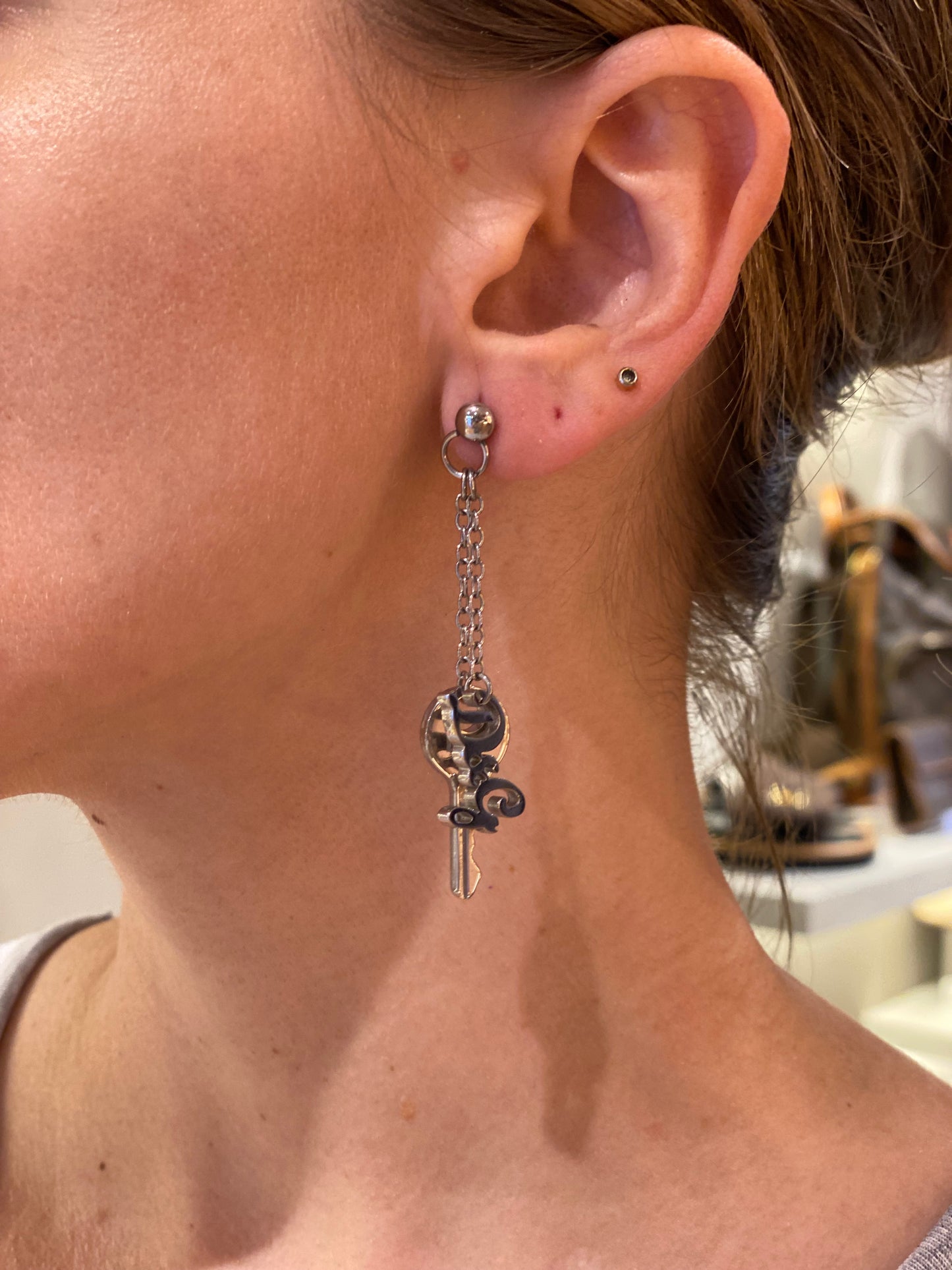 Aros Dolce & Gabbana Key and Heart Silver