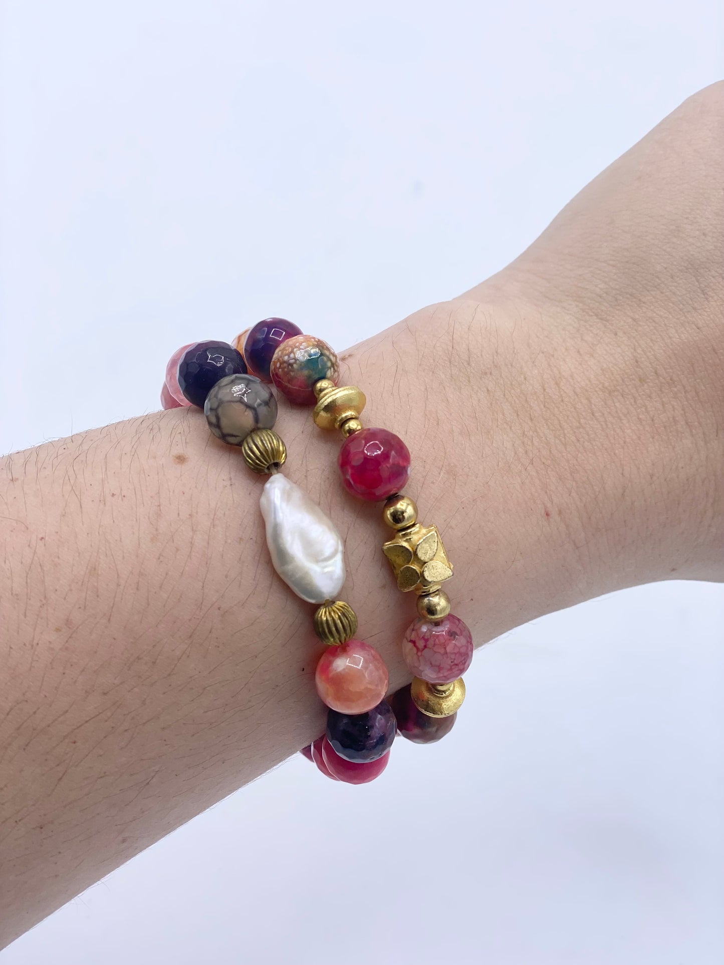 Set de Pulseras de Piedra Ágata