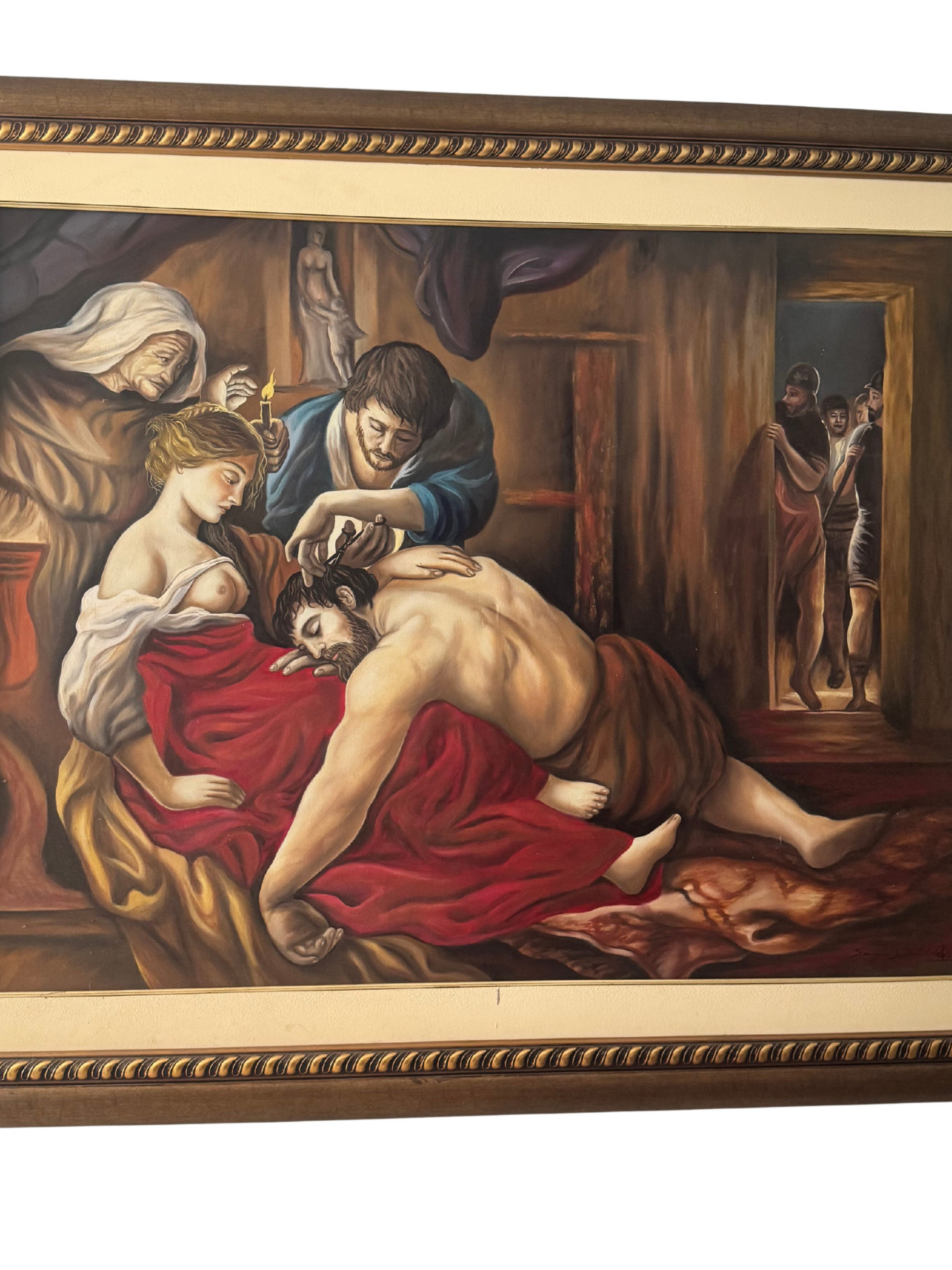 Cuadro óleo sobre lienzo – Sansón y Dalila 160 x 120 cm.