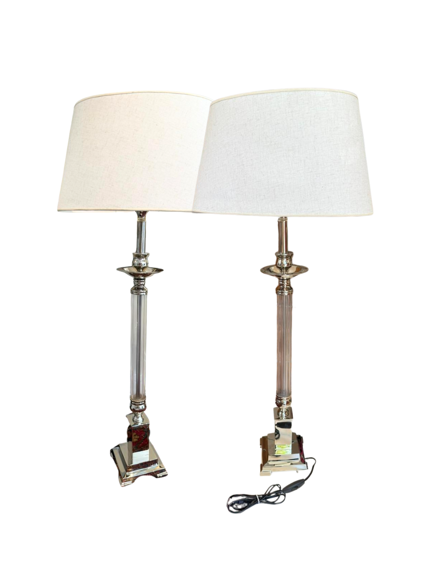 Set de 2 Lámparas de Mesa Cromadas de Galería Bonita