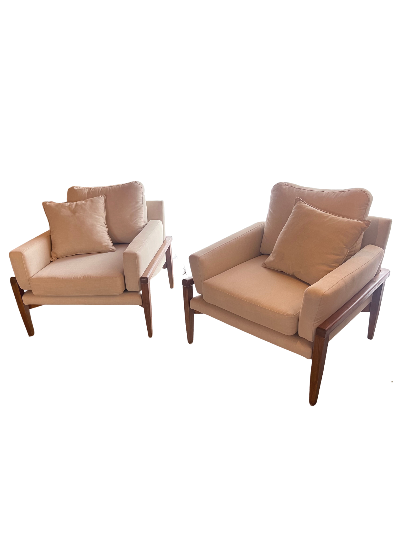 Set de 2 Poltronas de Madera y Lino