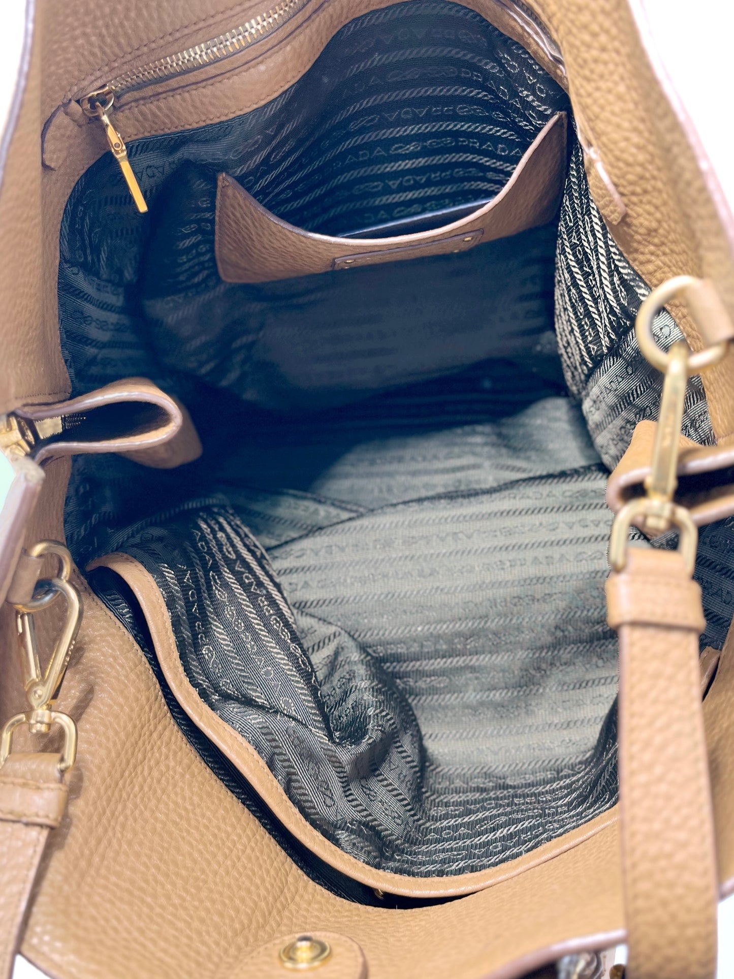Cartera Prada Vitello Daino Camel Tote Bag