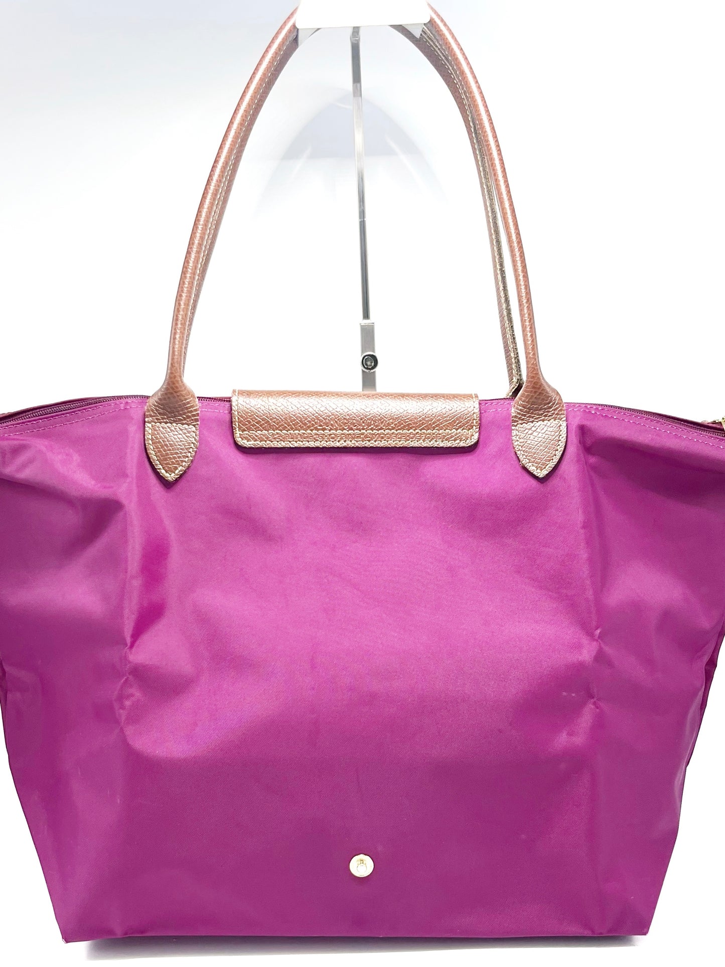 Cartera Longchamp Le Pliage M asa larga color violeta