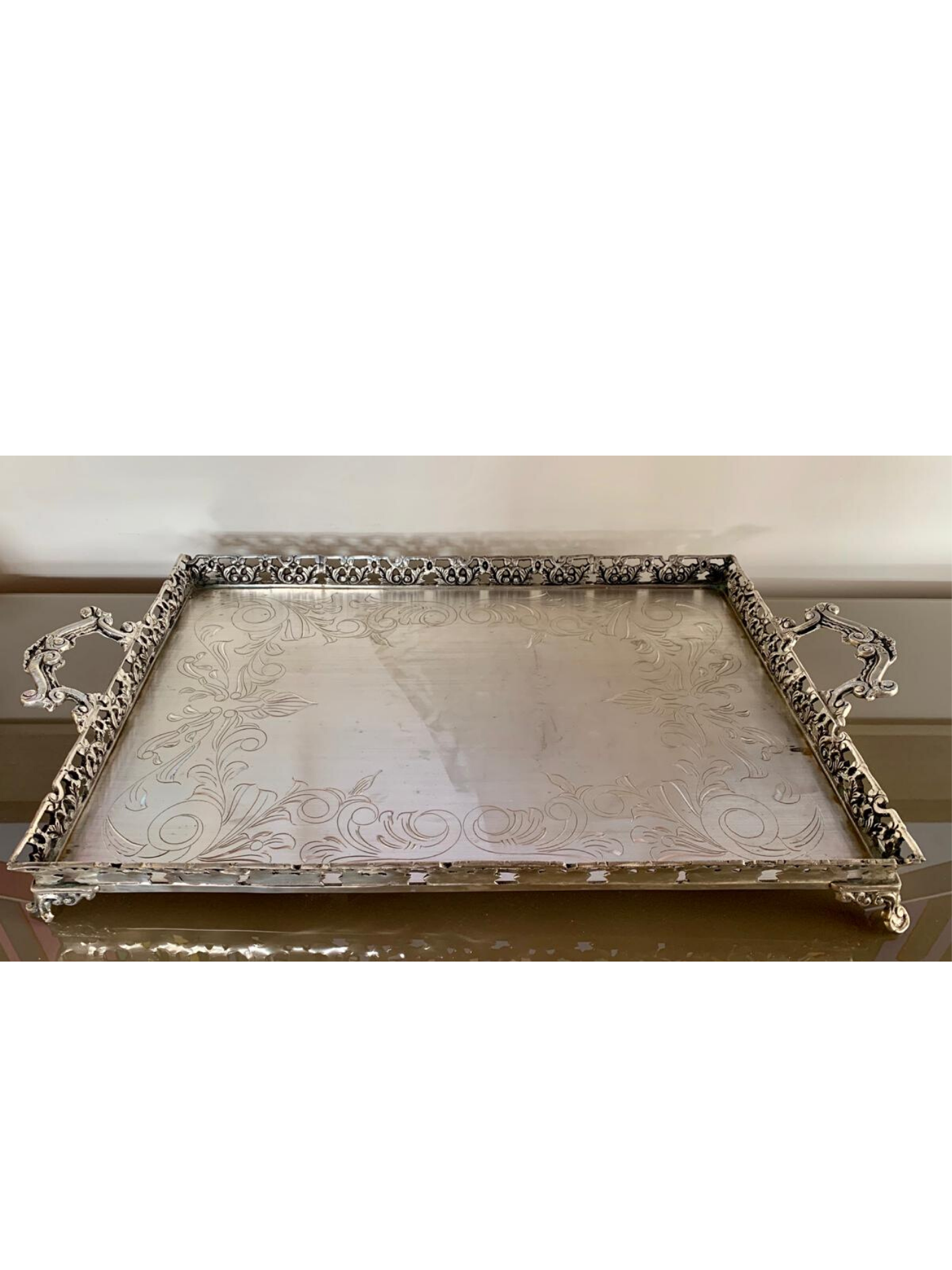 Bandeja de Plata Tallada 57 x 40 cm.