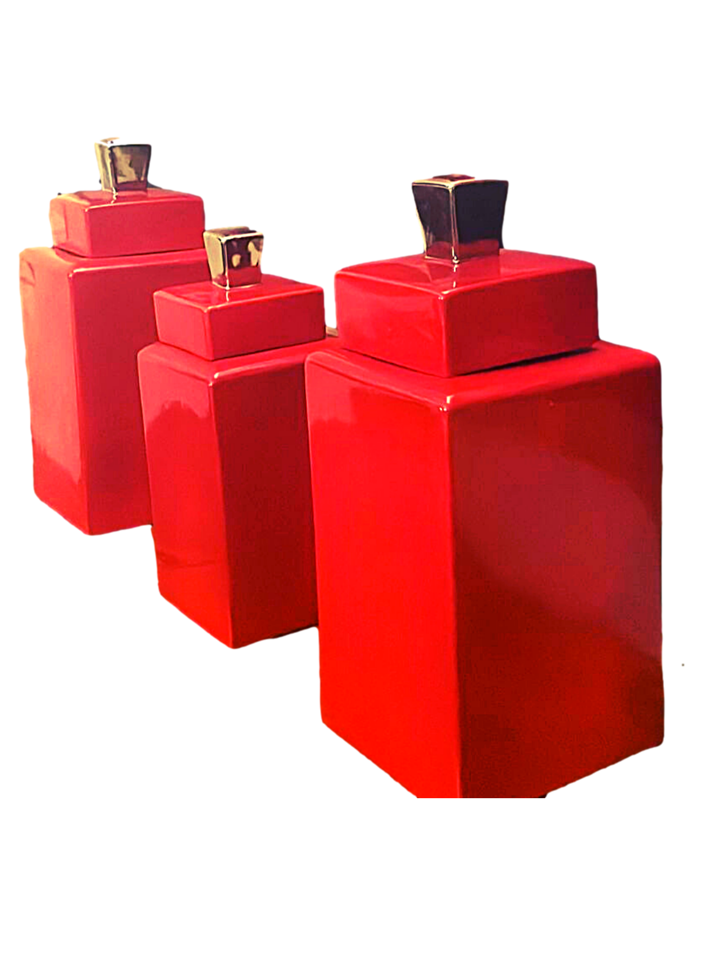 3 Deco Frascos Rojos