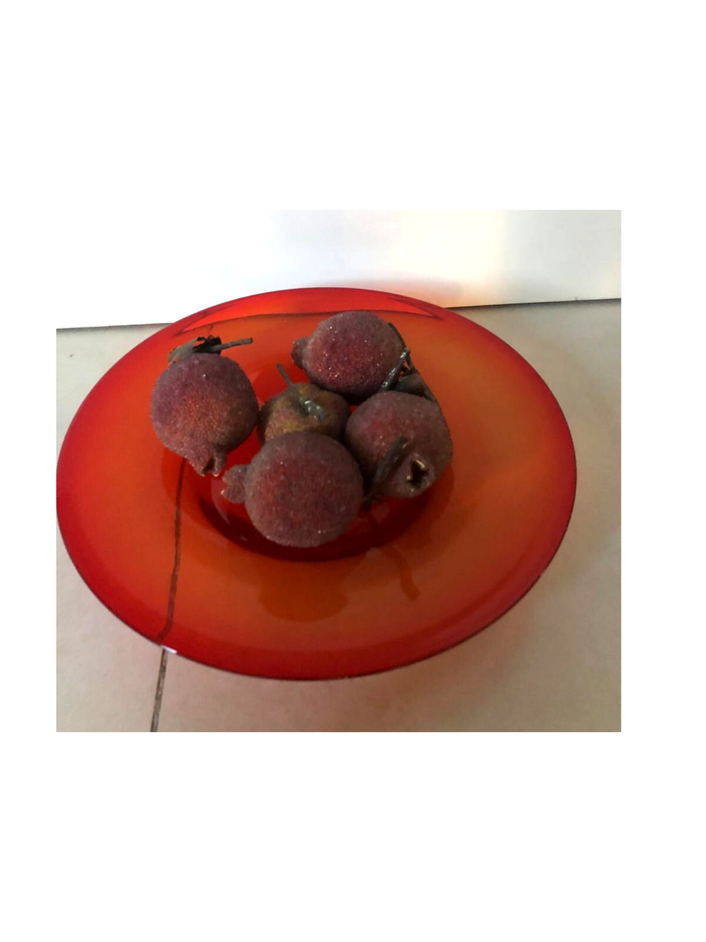 Plato de Vidrio Rojo