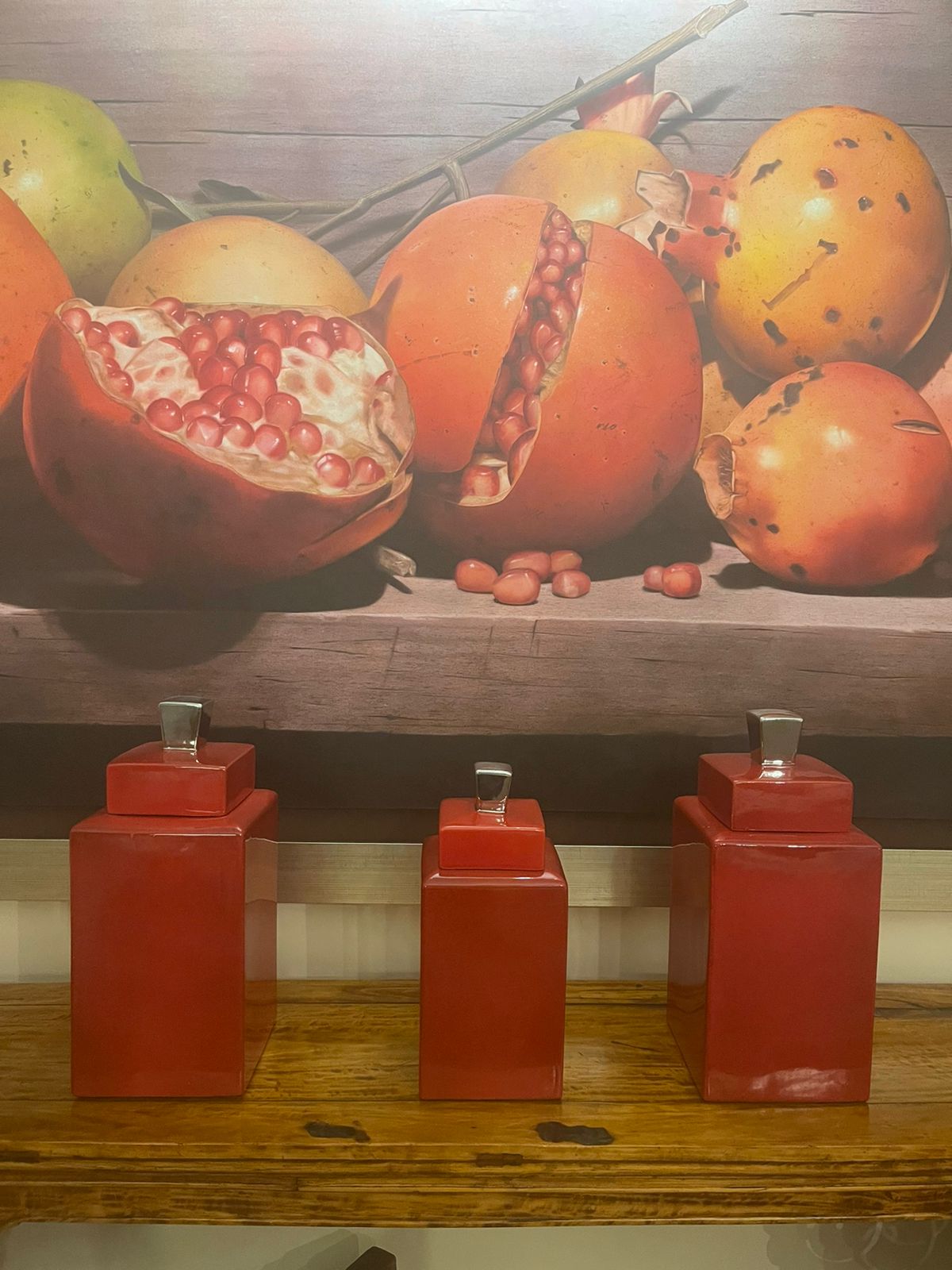 3 Deco Frascos Rojos