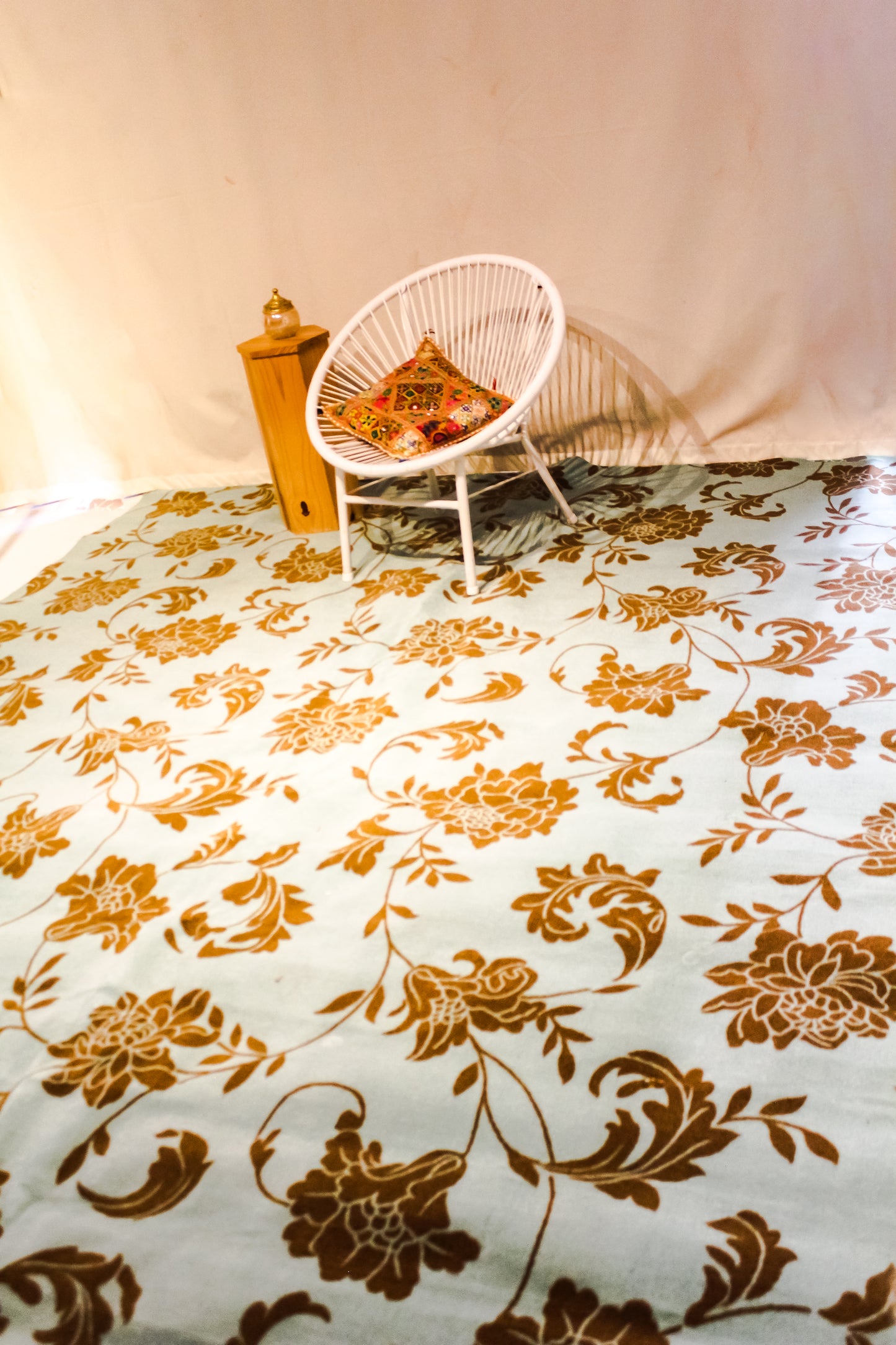 Alfombra Celeste tipo Vintage 3.50 x 3.96 m.