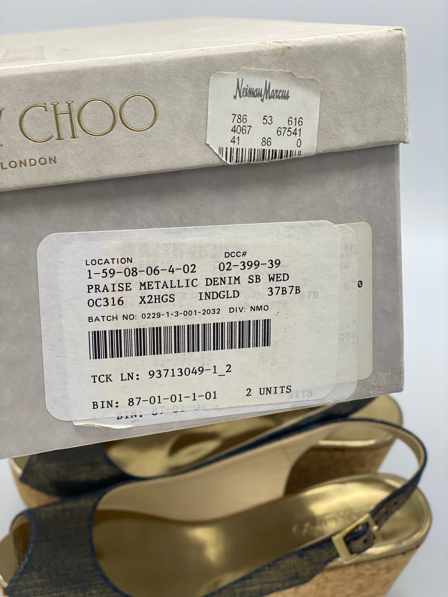 Sandalias Jimmy Choo Denim Wedge Praise (37)