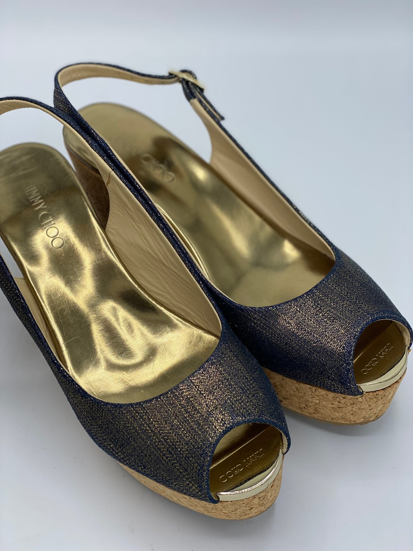 Sandalias Jimmy Choo Denim Wedge Praise (37)