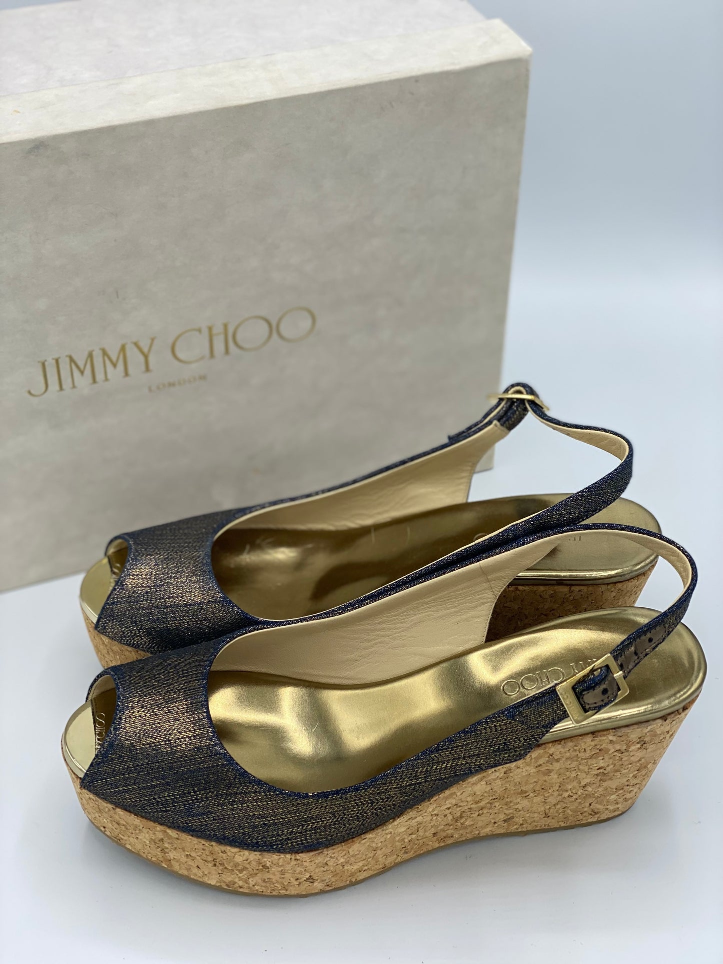 Sandalias Jimmy Choo Denim Wedge Praise (37)