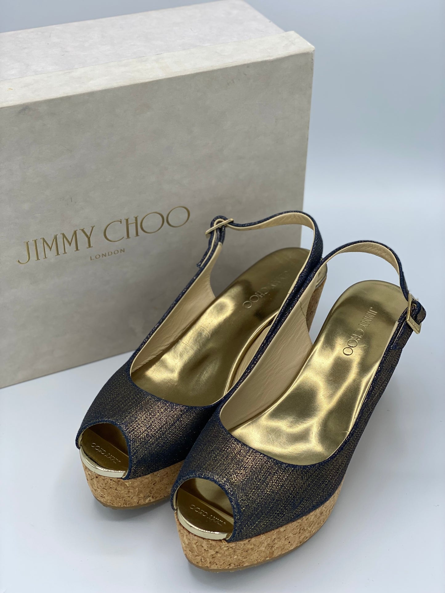 Sandalias Jimmy Choo Denim Wedge Praise (37)