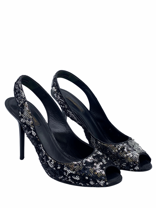 Pumps Peep-Toe Louis Vuitton con Lentejuelas (39)
