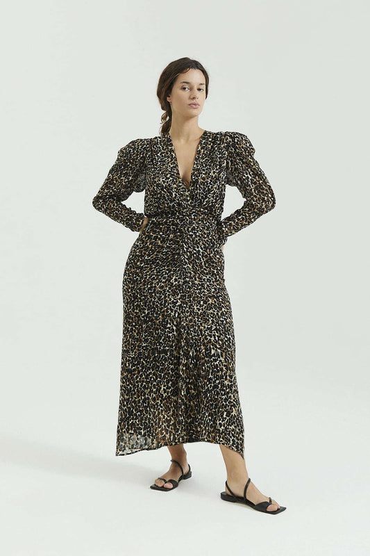 Vestido Maria Cher Animal Print Midi NUEVO (Talle L)