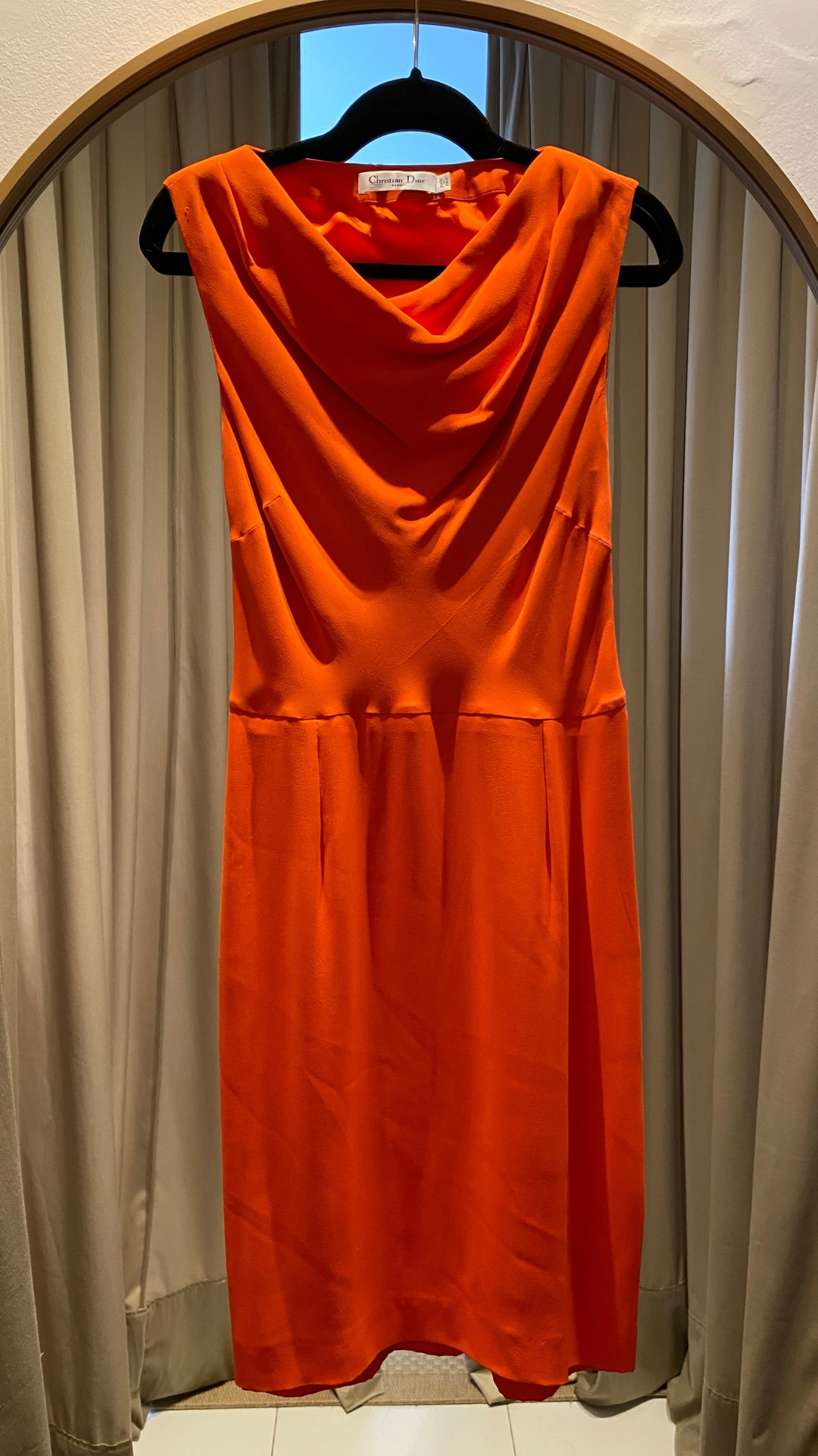 Vestido Corto Naranja Christian Dior (Talle 10)