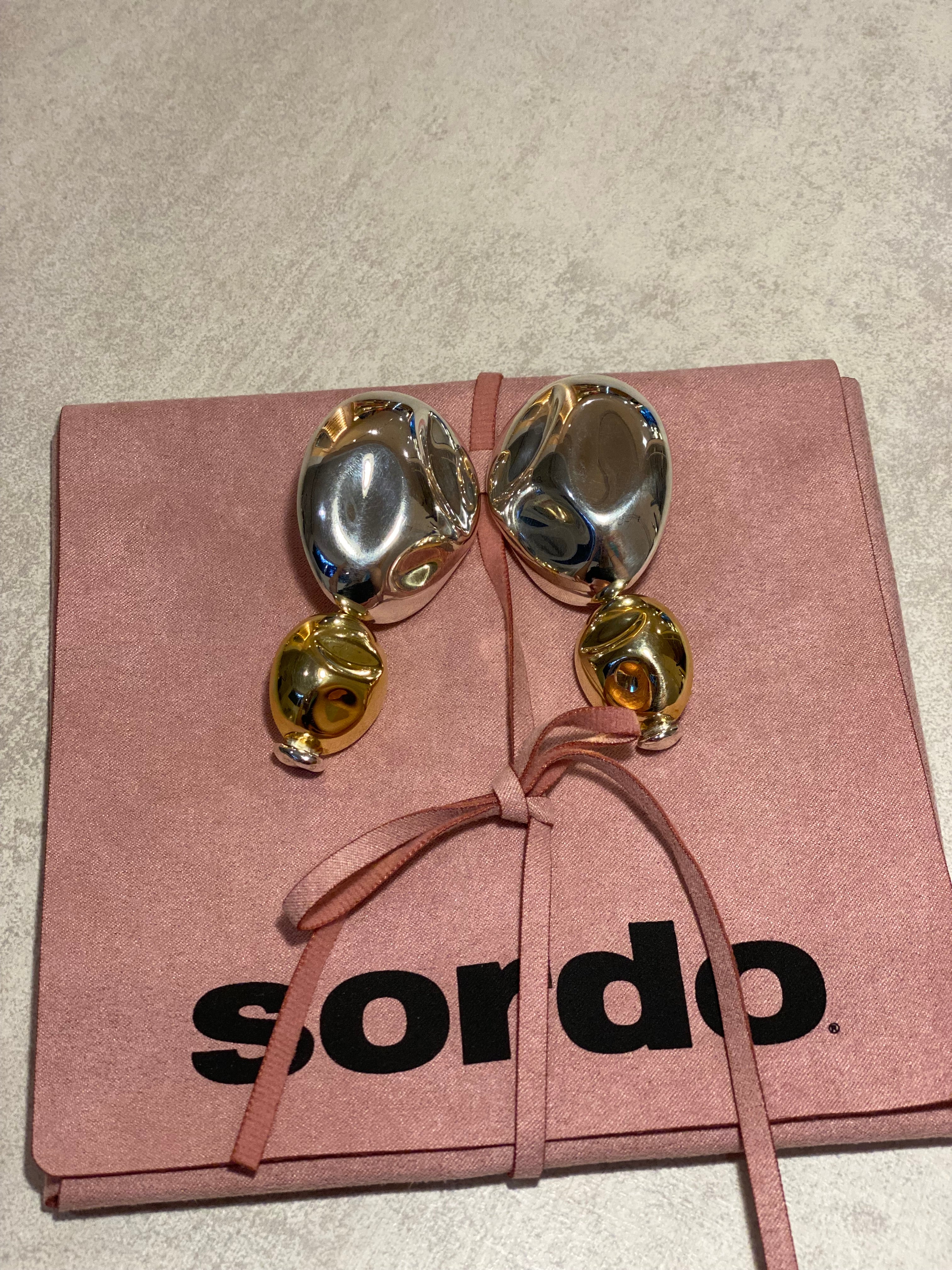 Aros Sordo Oriente Combinado Bañado en Oro 24KT